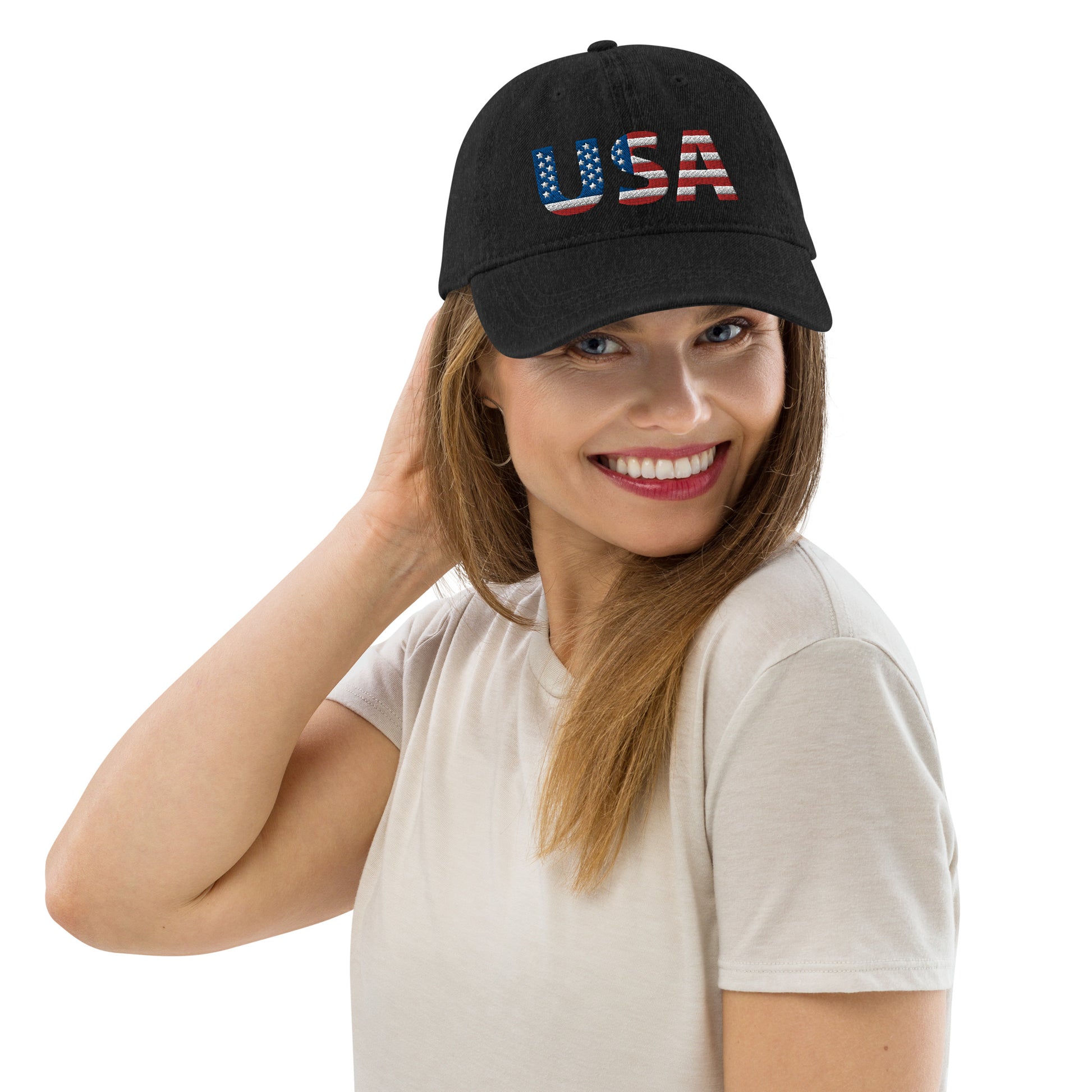 Denim Hat - "USA" - DocDink.com