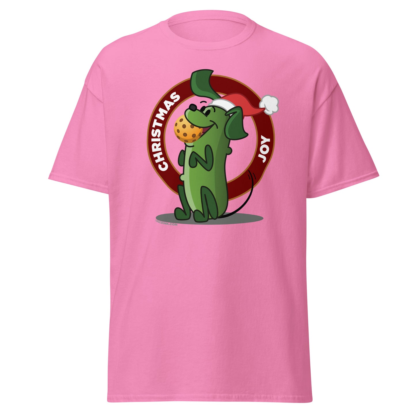 100% Cotton Pickleball T-Shirt - Pickles "Christmas Joy" - DocDink.com