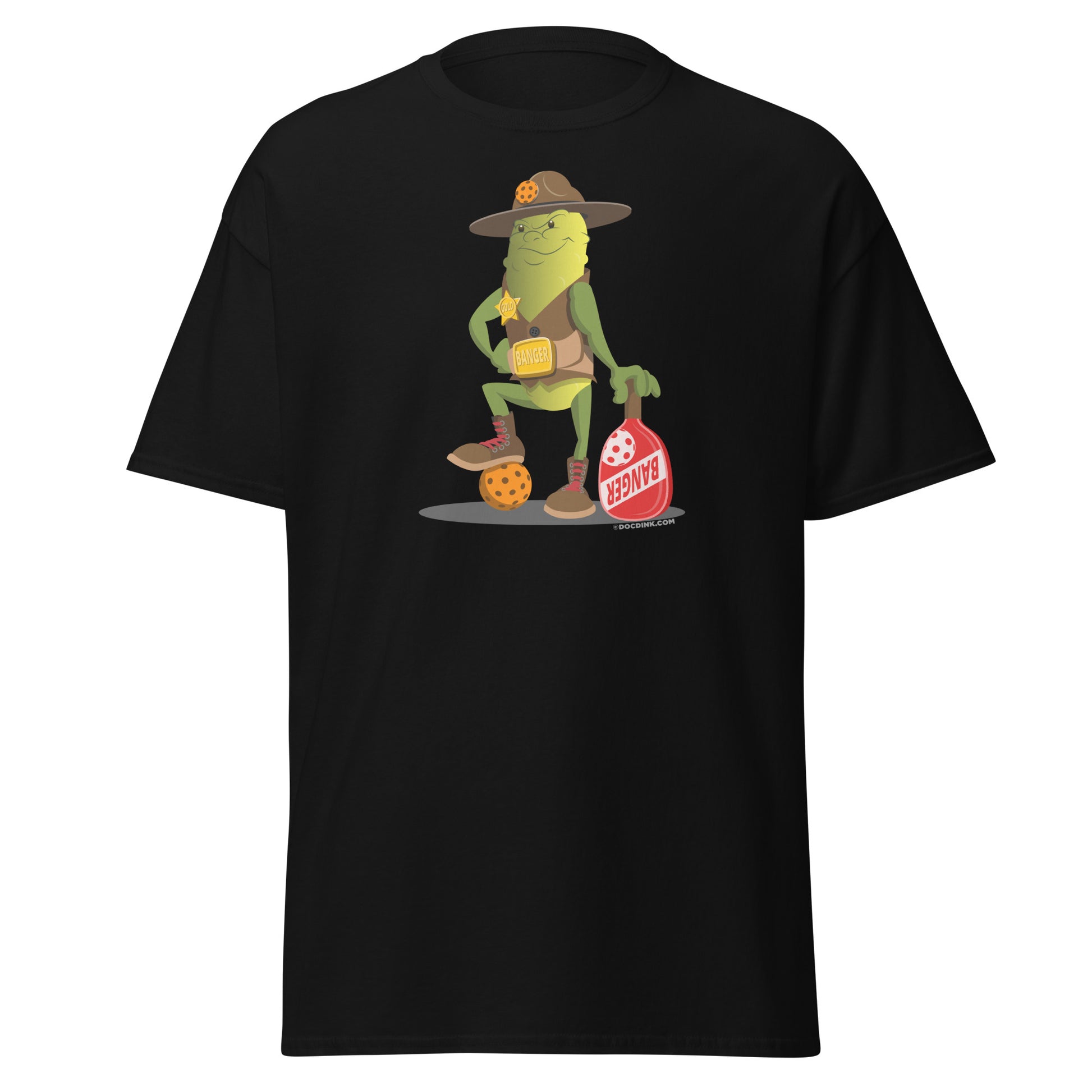 100% Cotton Pickleball T-Shirt - Sgt. Banger's Ready to Play - DocDink.com