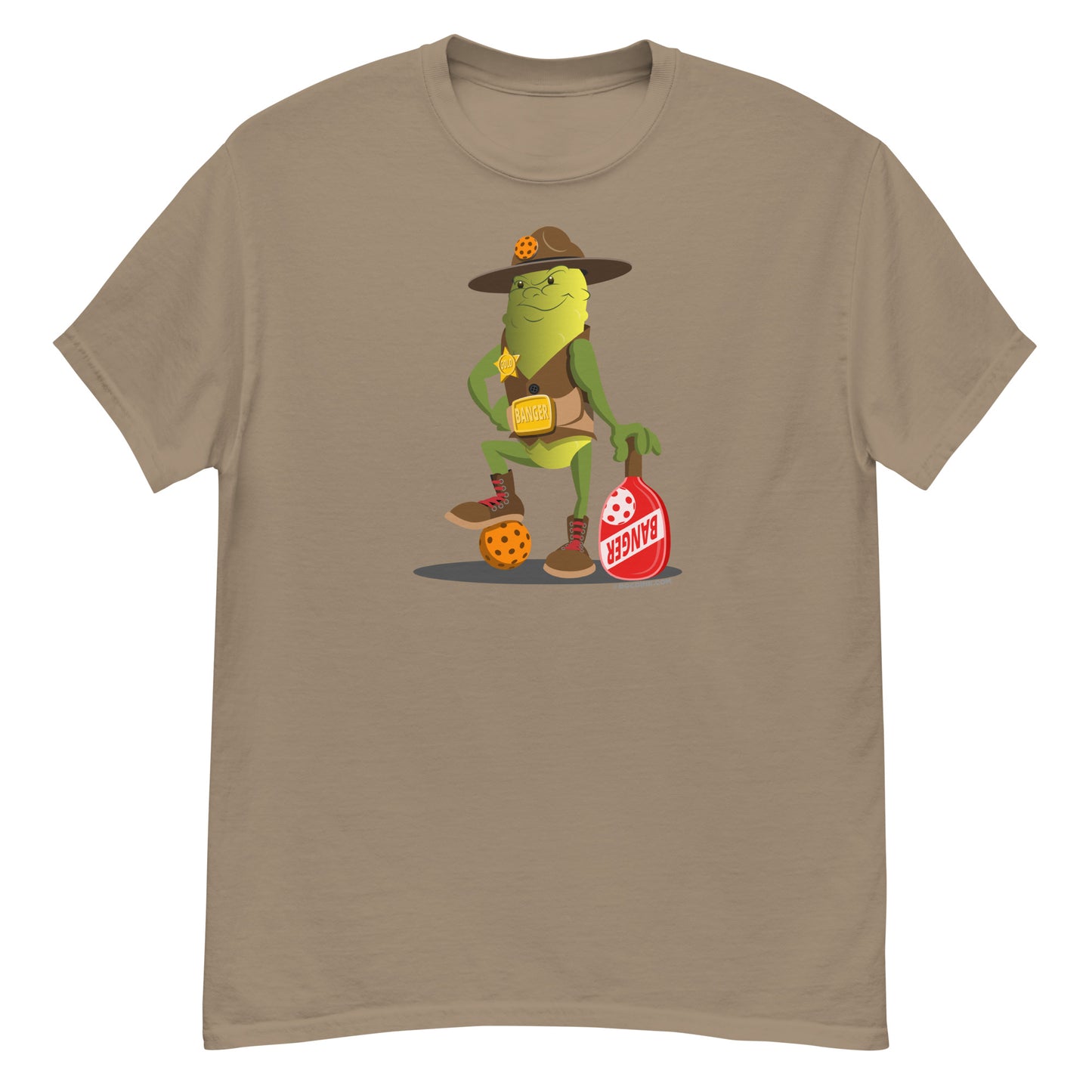 100% Cotton Pickleball T-Shirt - Sgt. Banger's Ready to Play - DocDink.com