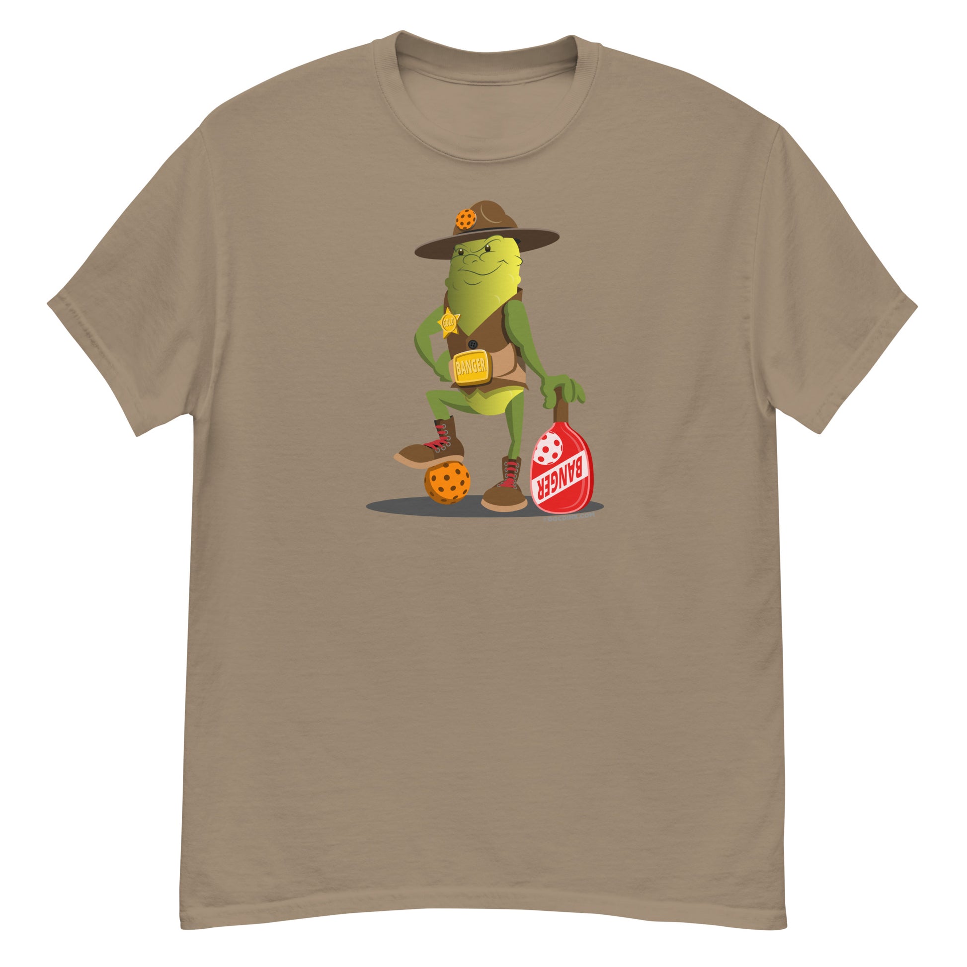 100% Cotton Pickleball T-Shirt - Sgt. Banger's Ready to Play - DocDink.com