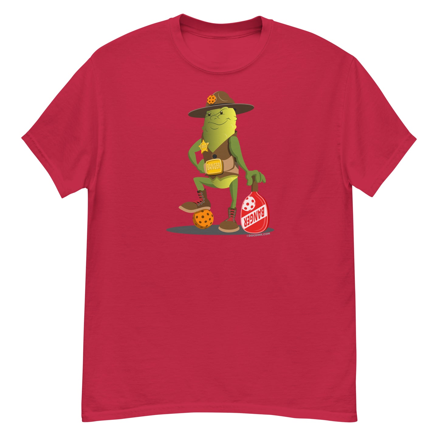100% Cotton Pickleball T-Shirt - Sgt. Banger's Ready to Play - DocDink.com