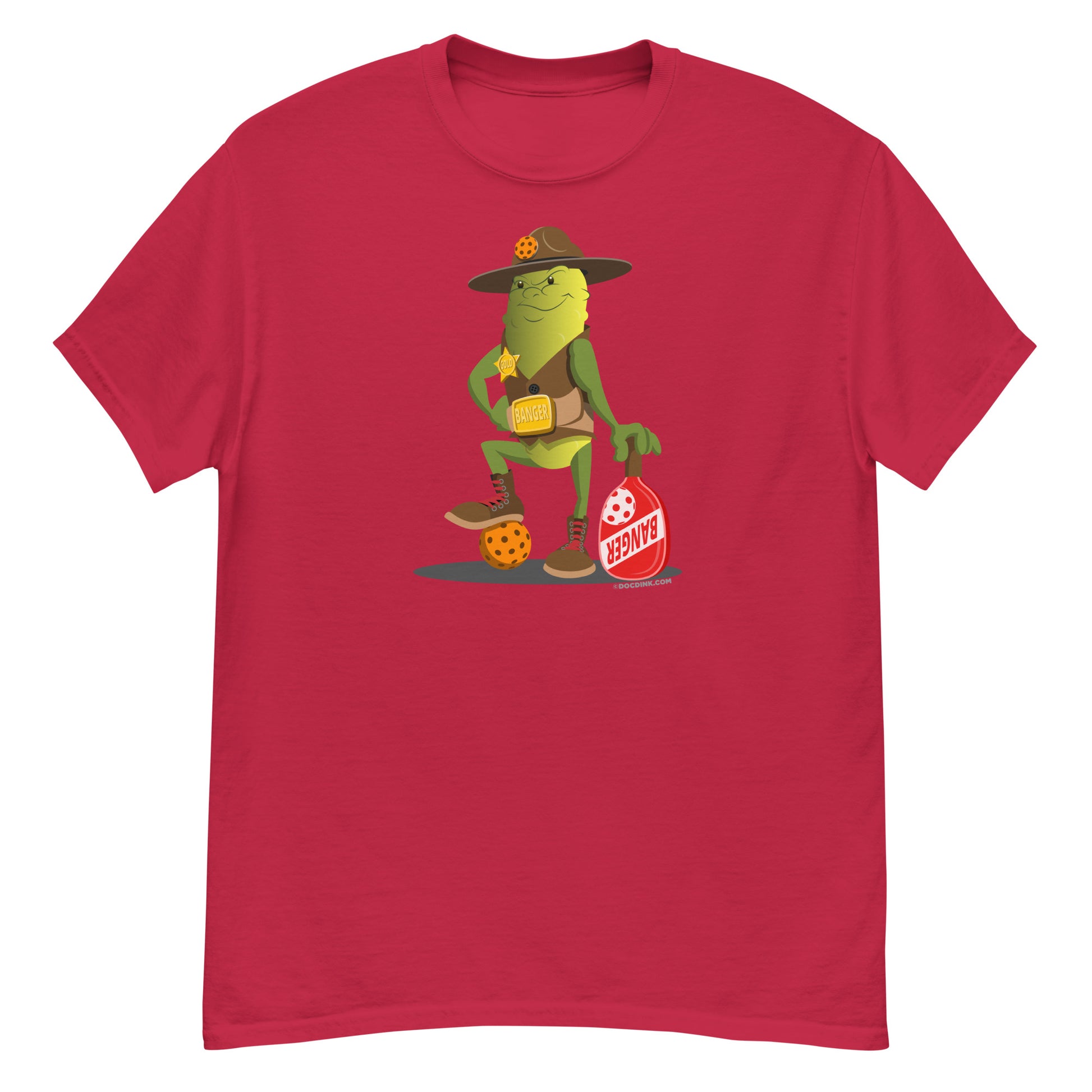 100% Cotton Pickleball T-Shirt - Sgt. Banger's Ready to Play - DocDink.com