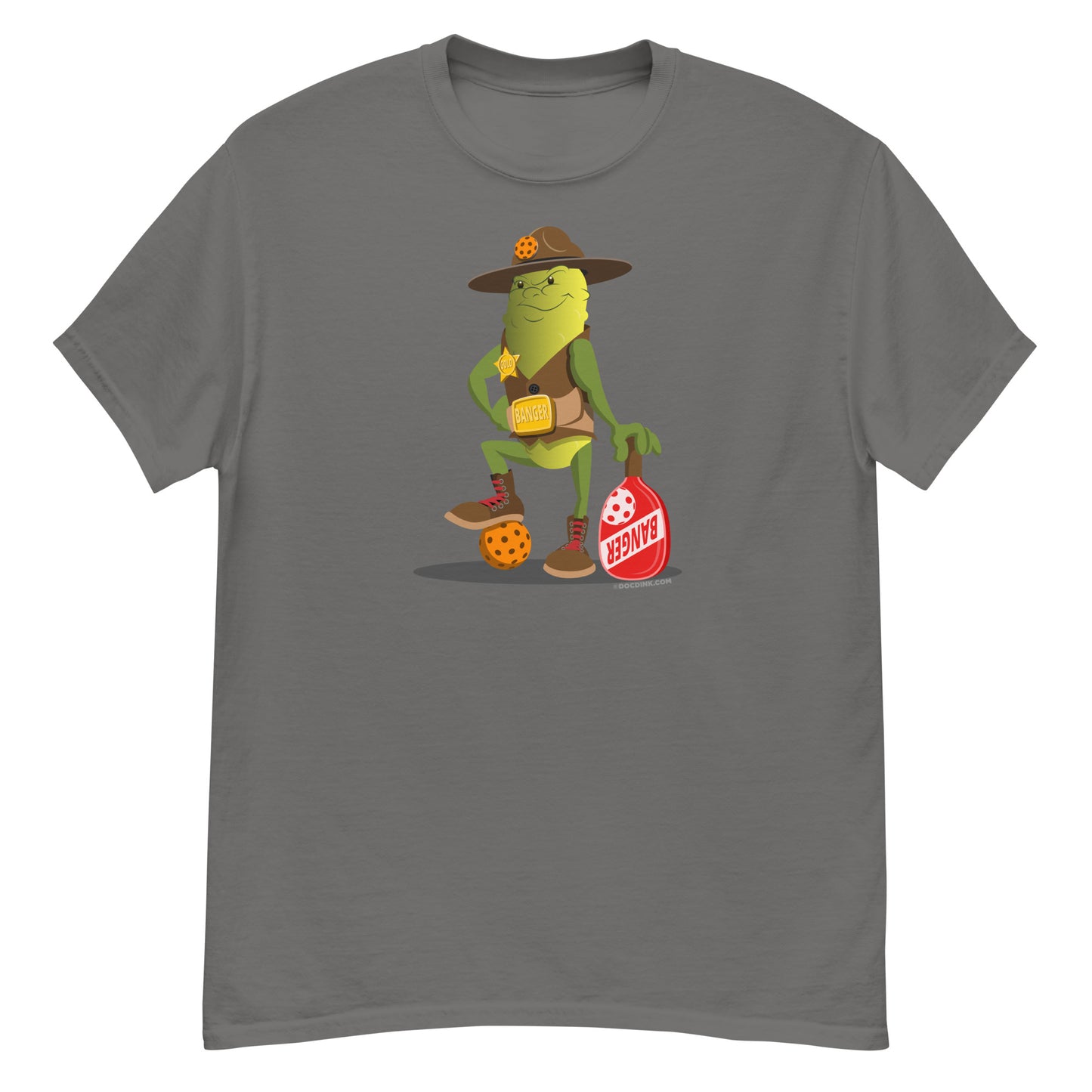 100% Cotton Pickleball T-Shirt - Sgt. Banger's Ready to Play - DocDink.com