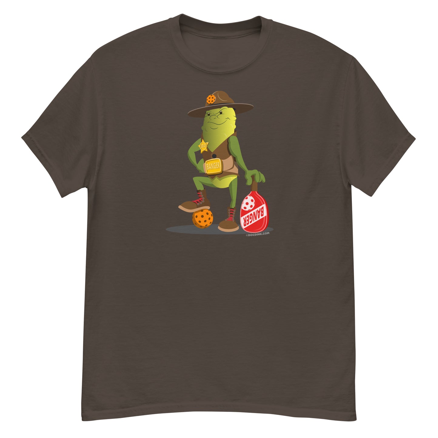 100% Cotton Pickleball T-Shirt - Sgt. Banger's Ready to Play - DocDink.com