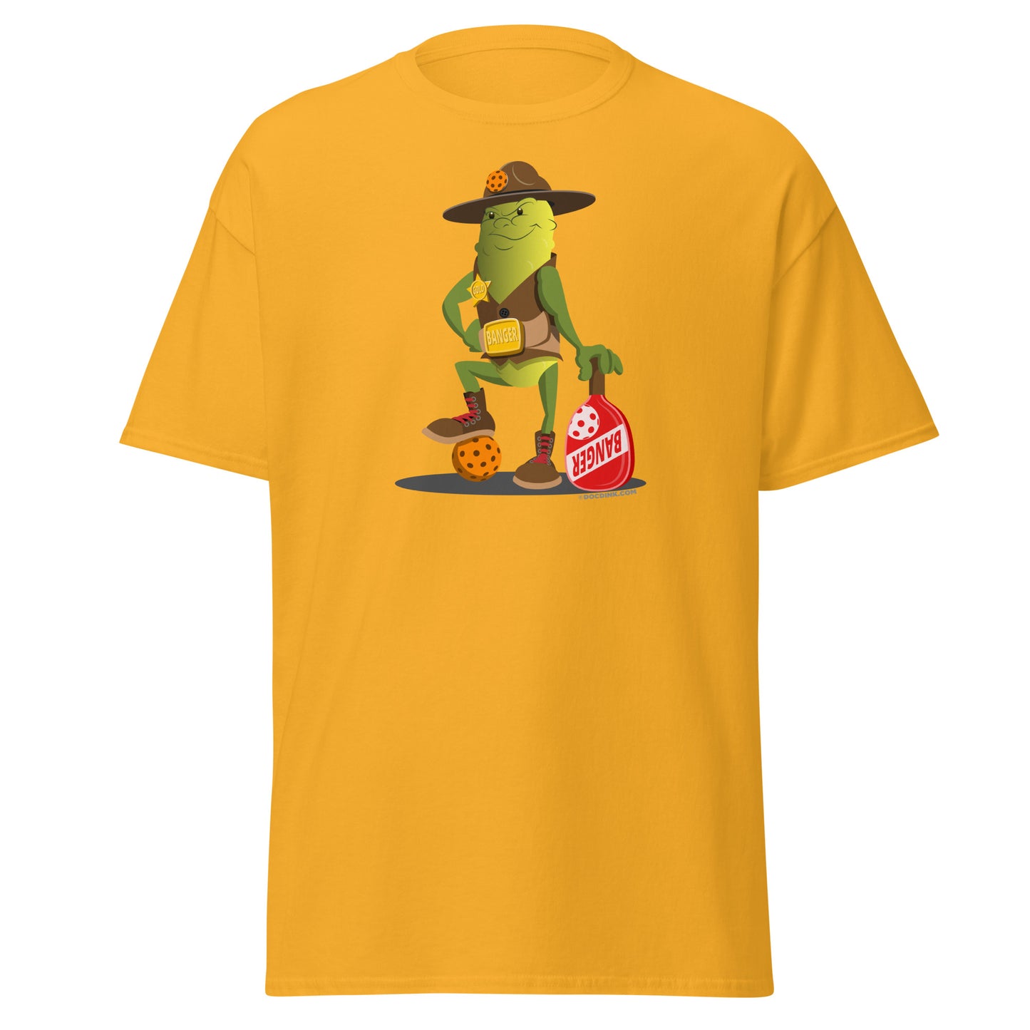 100% Cotton Pickleball T-Shirt - Sgt. Banger's Ready to Play - DocDink.com