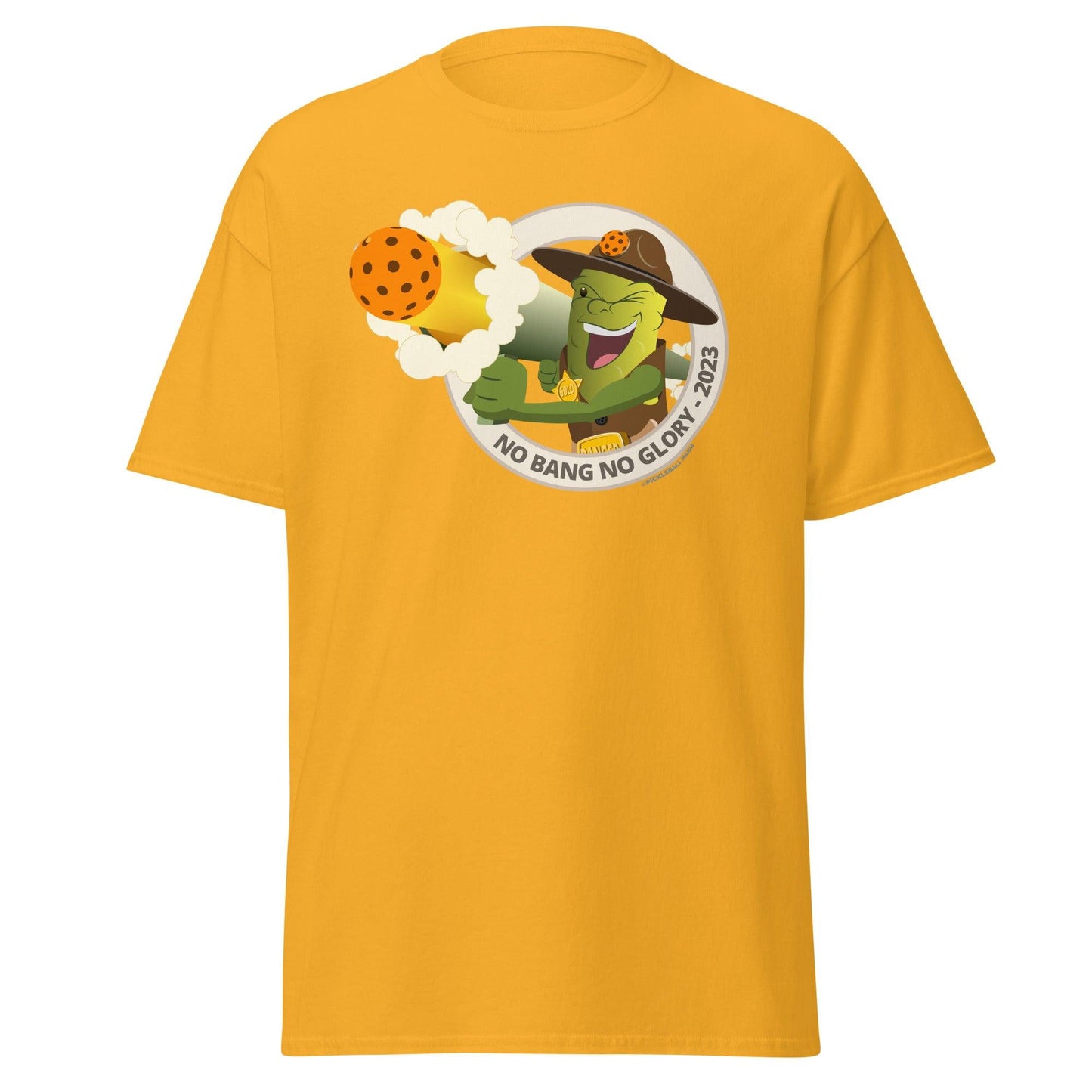 100% Cotton Pickleball T-Shirt - "No Bang, No Glory" - DocDink.com