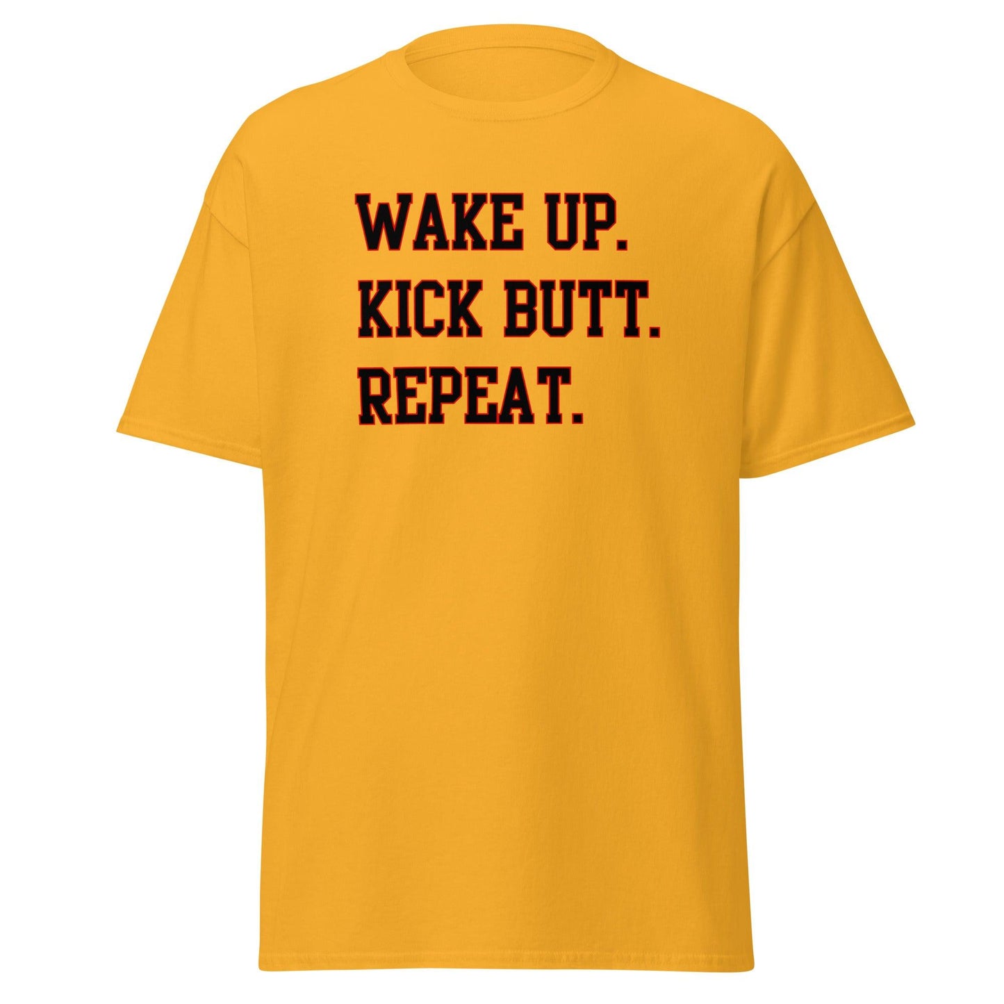 100% Cotton T-Shirt - WAKE UP - Black - DocDink.com