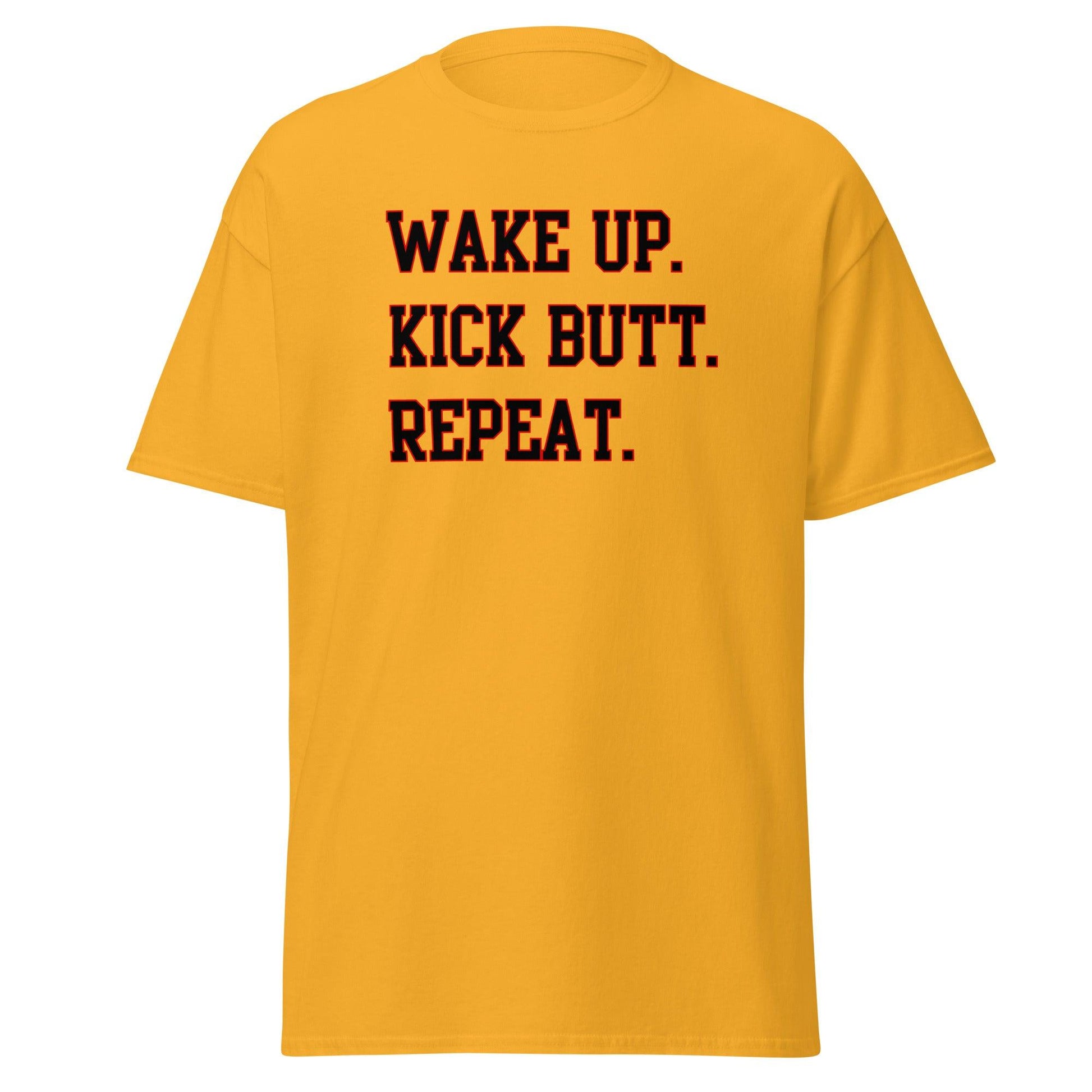 100% Cotton T-Shirt - WAKE UP - Black - DocDink.com
