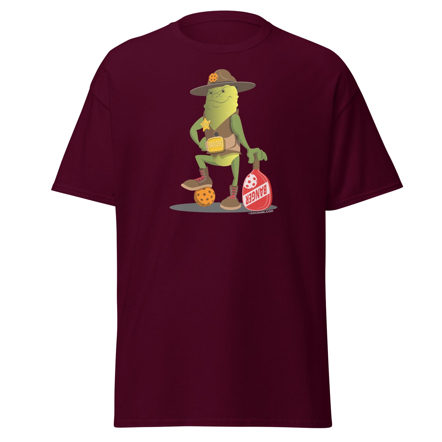100% Cotton Pickleball T-Shirt - Sgt. Banger's Ready to Play - DocDink.com