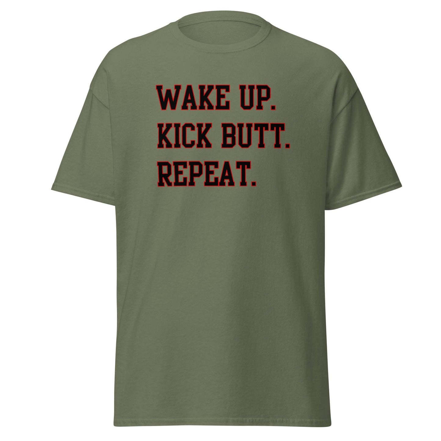 100% Cotton T-Shirt - WAKE UP - Black - DocDink.com