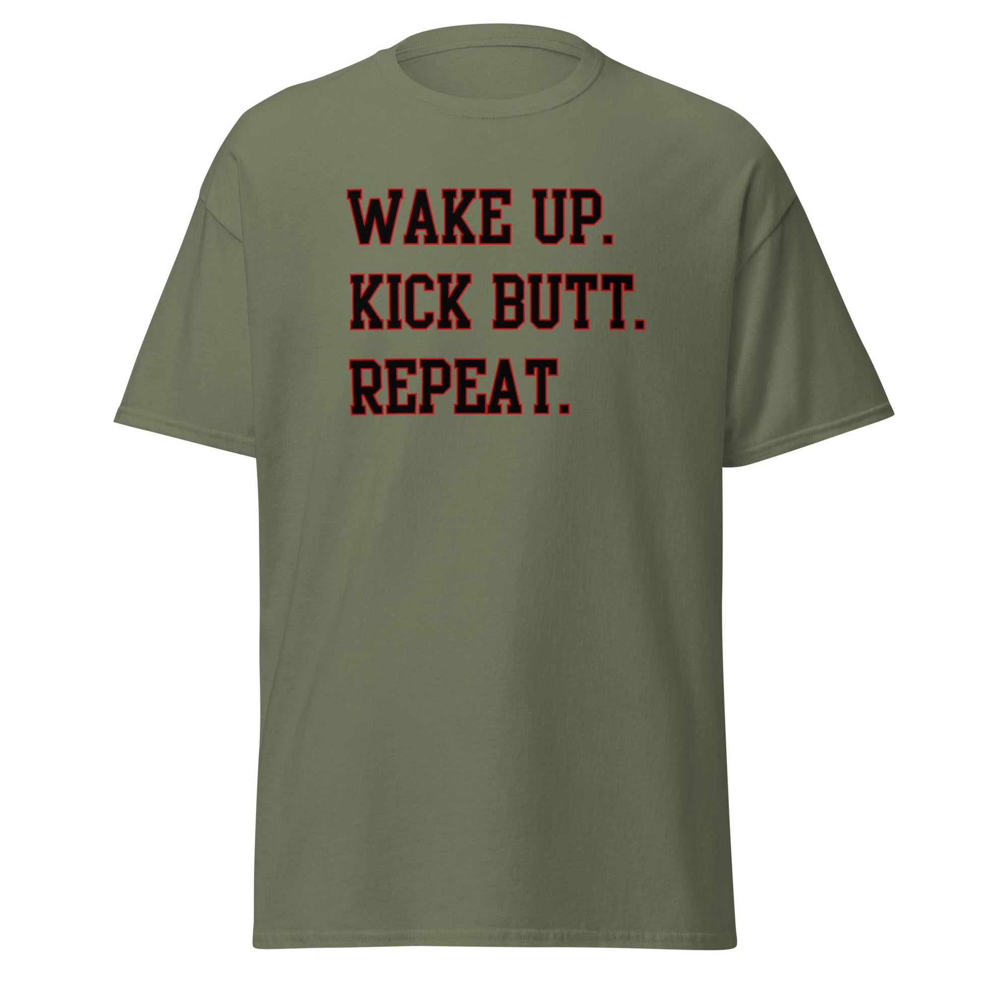100% Cotton T-Shirt - WAKE UP - Black - DocDink.com