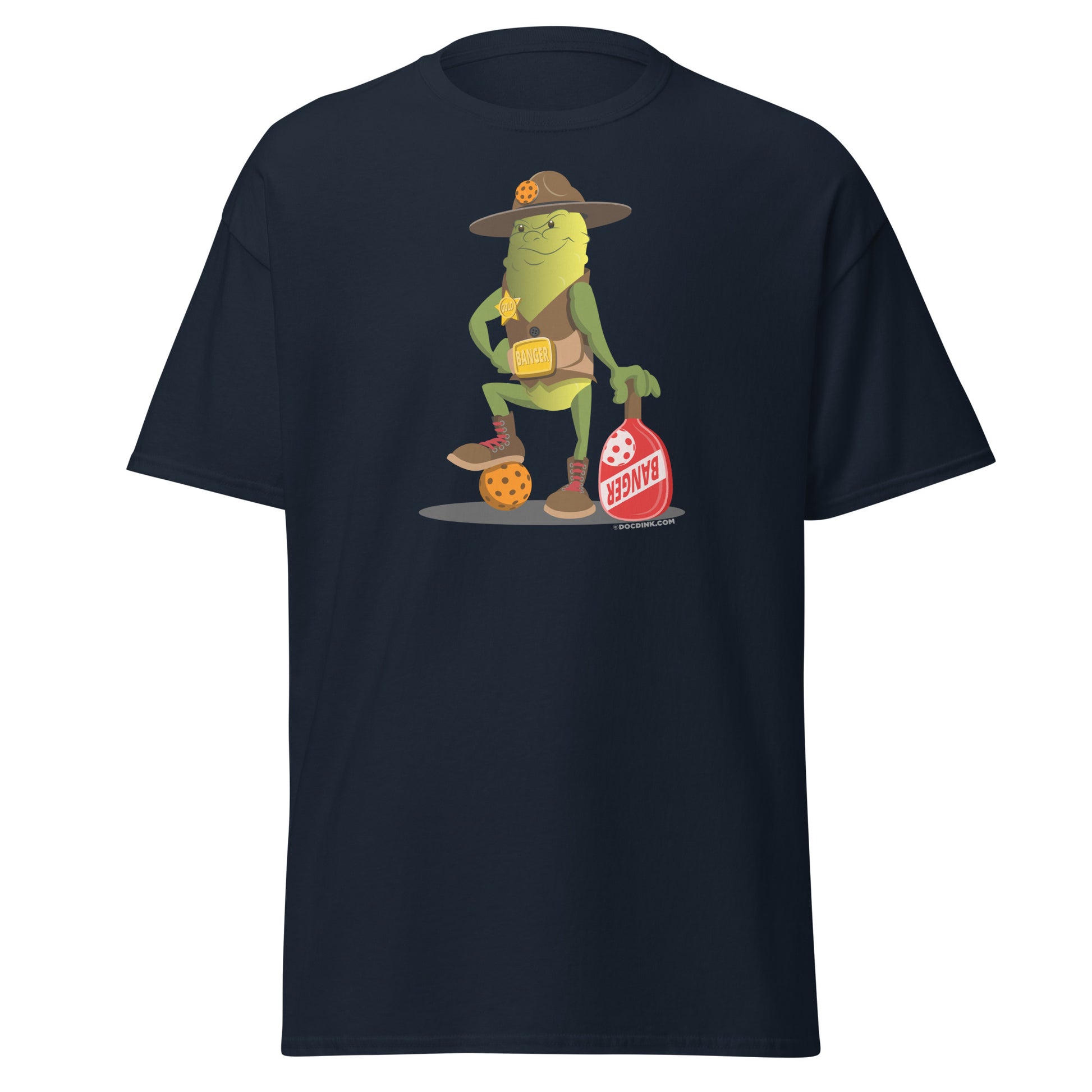 100% Cotton Pickleball T-Shirt - Sgt. Banger's Ready to Play - DocDink.com