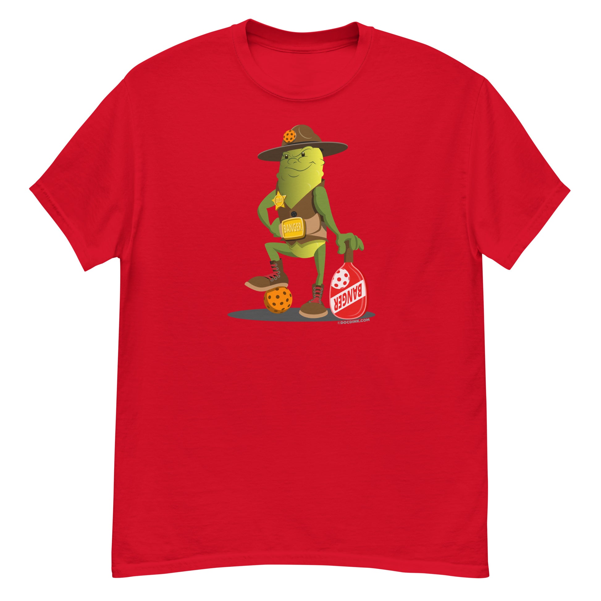 100% Cotton Pickleball T-Shirt - Sgt. Banger's Ready to Play - DocDink.com