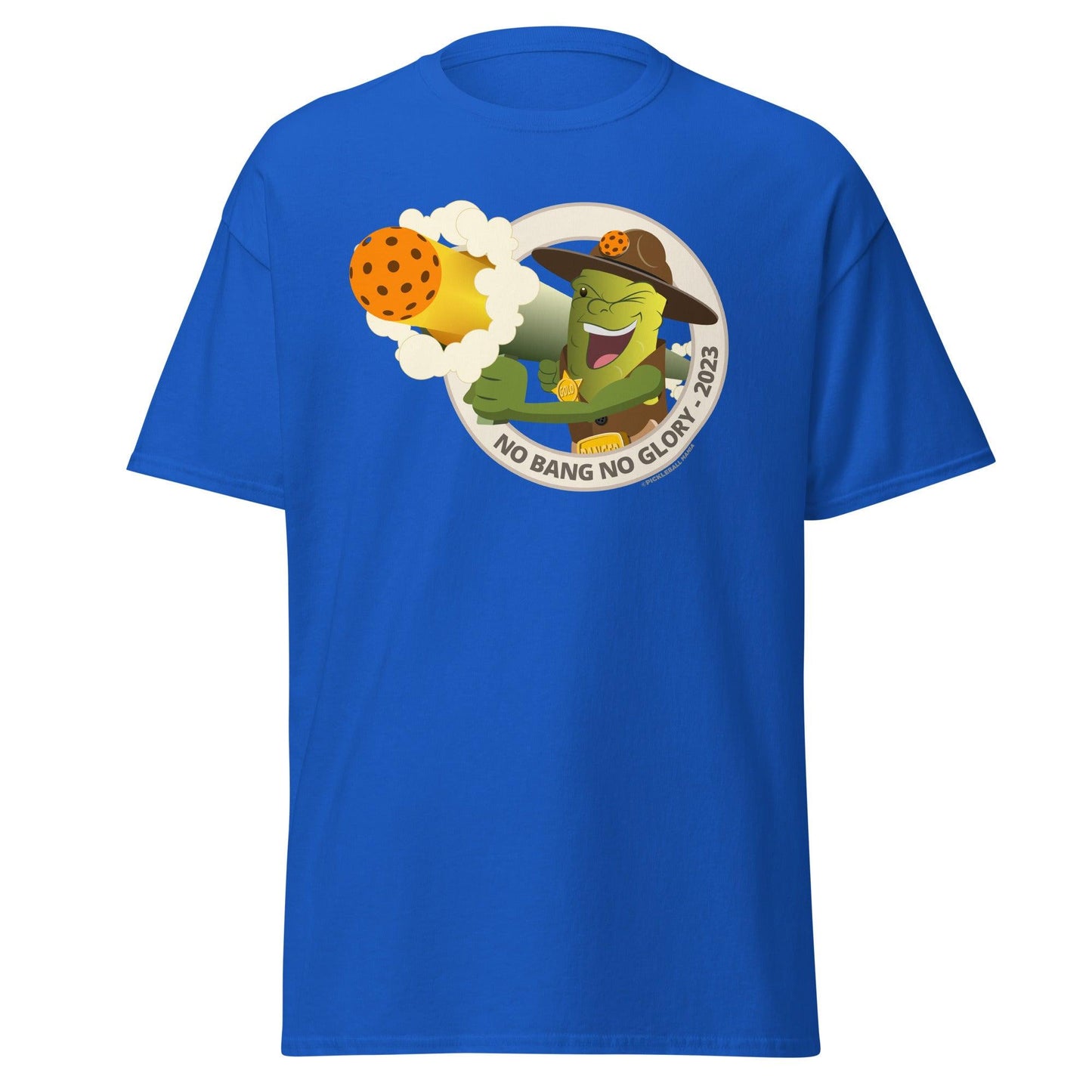 100% Cotton Pickleball T-Shirt - "No Bang, No Glory" - DocDink.com