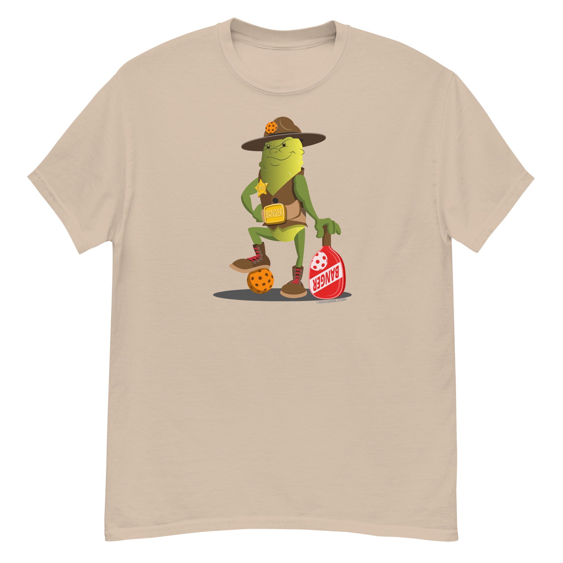 100% Cotton Pickleball T-Shirt - Sgt. Banger's Ready to Play - DocDink.com