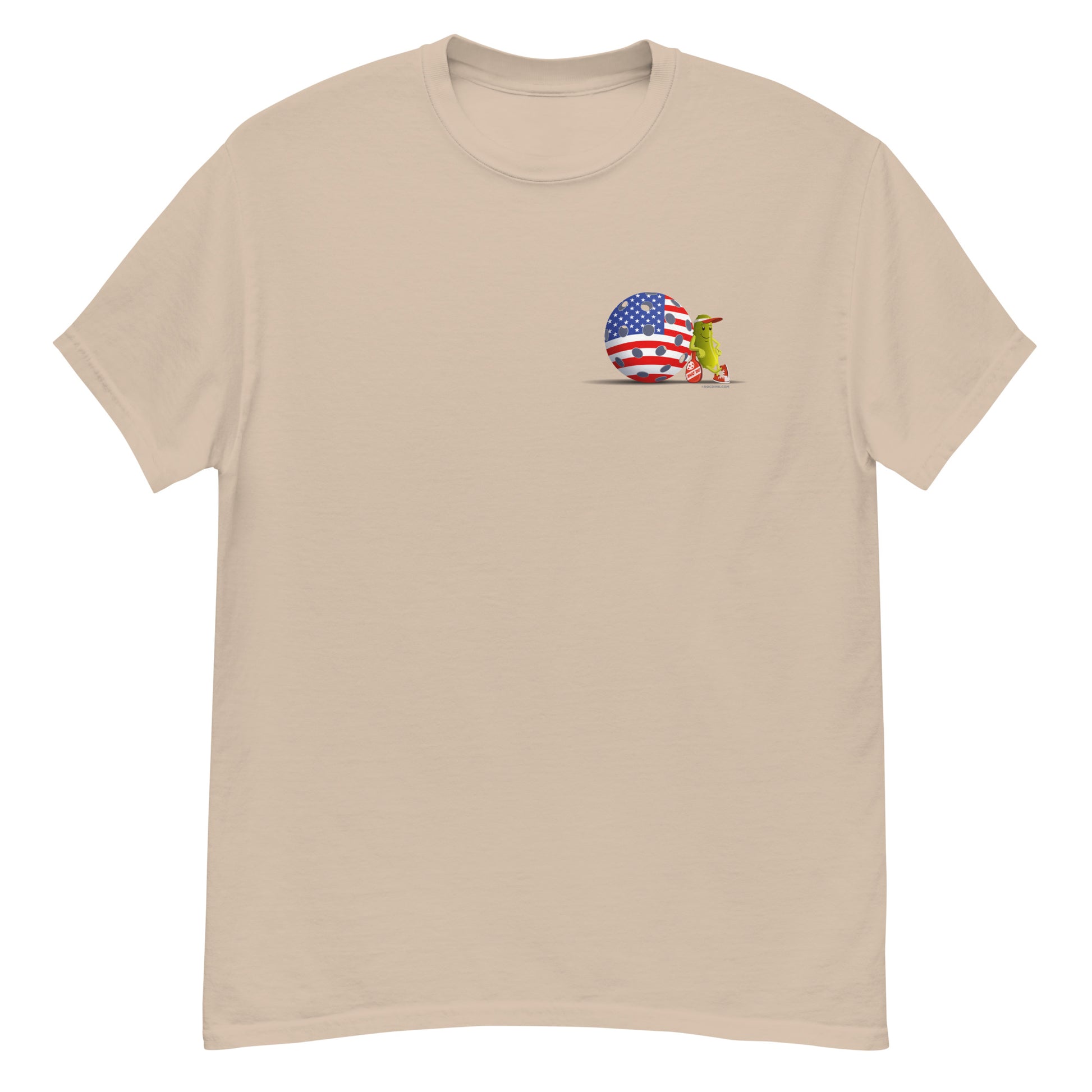 100% Cotton Pickleball T-Shirt - "Resting Pickleball USA" on pocket & back - DocDink.com
