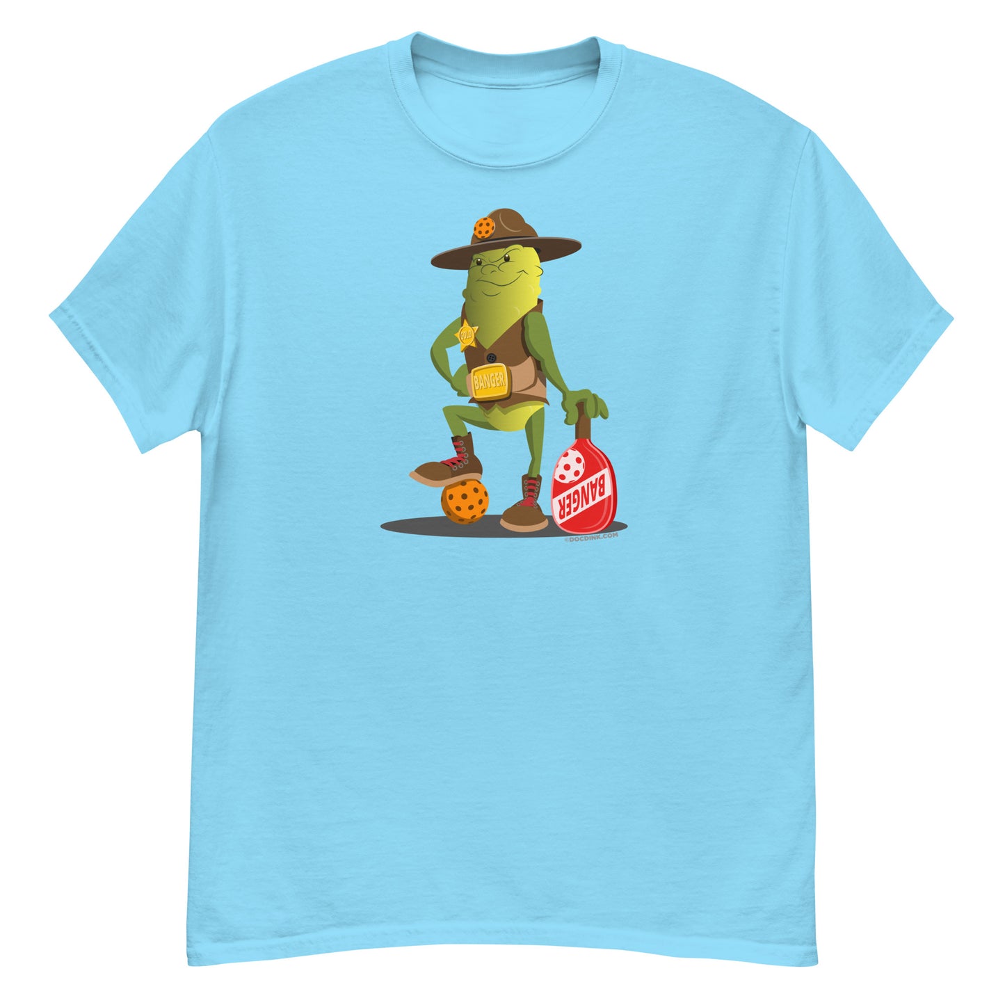 100% Cotton Pickleball T-Shirt - Sgt. Banger's Ready to Play - DocDink.com