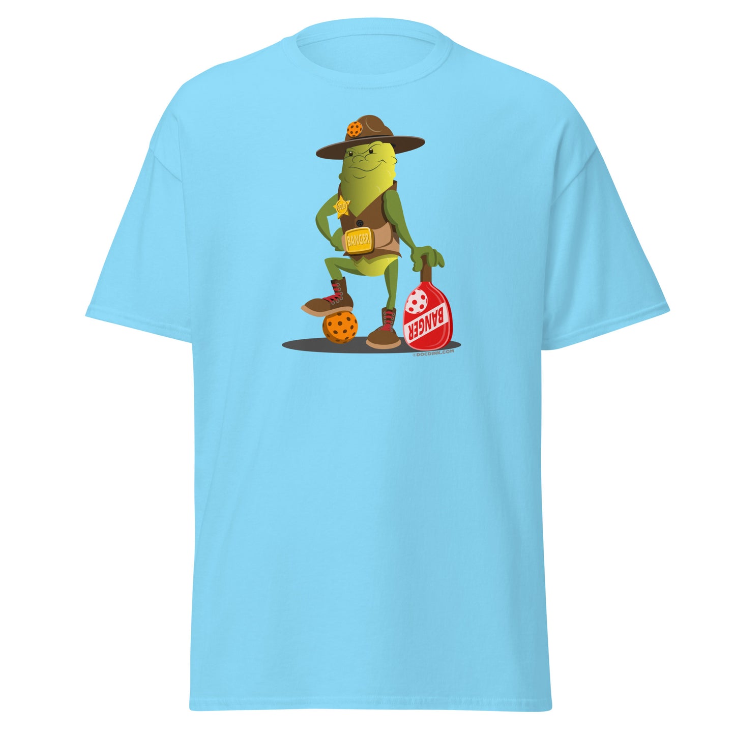 100% Cotton Pickleball T-Shirt - Sgt. Banger's Ready to Play - DocDink.com