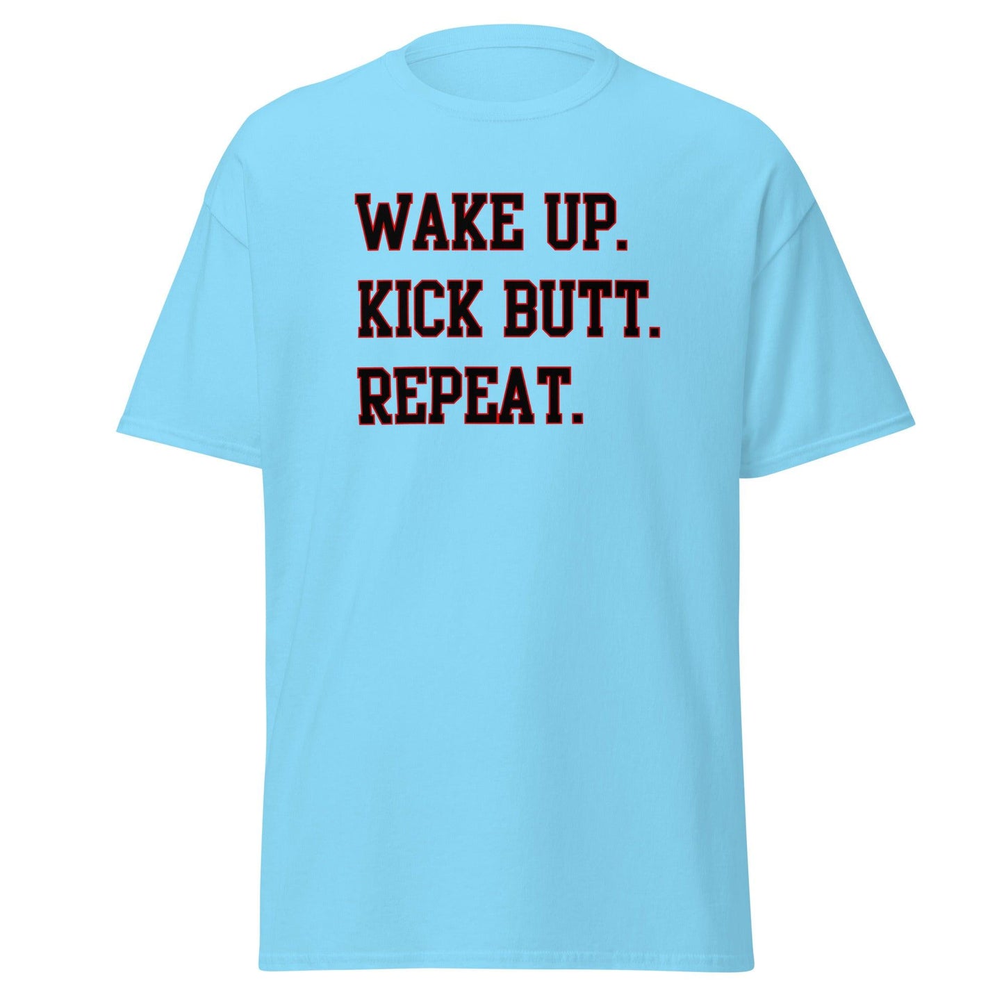 100% Cotton T-Shirt - WAKE UP - Black - DocDink.com
