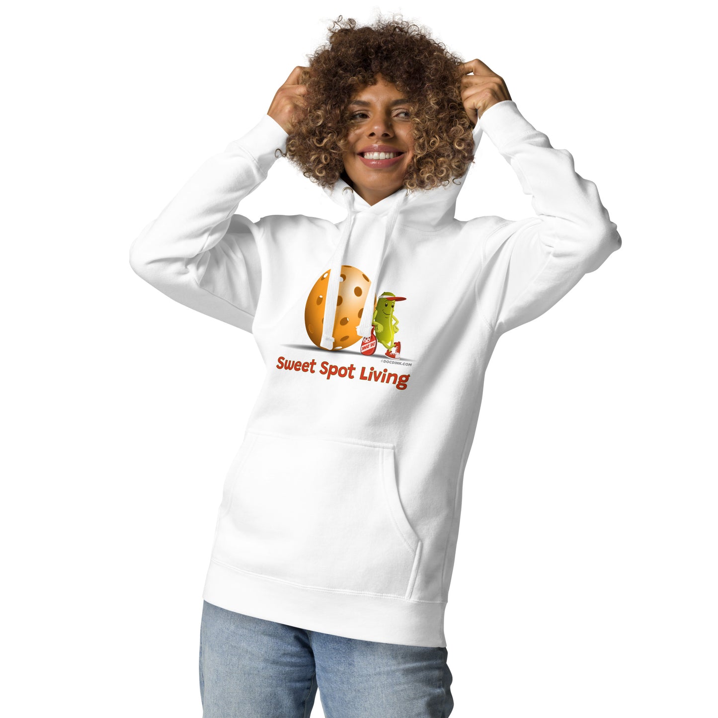 Unisex Pickleball Hoodie - Resting Pickleball - "Sweet Spot Living" - DocDink.com
