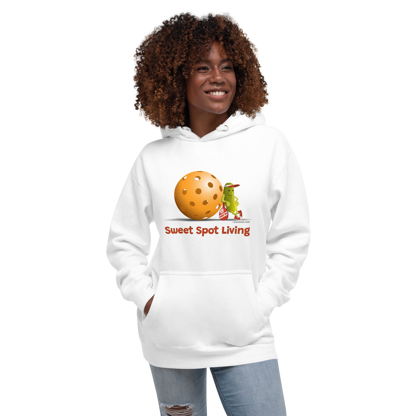 Unisex Pickleball Hoodie - Resting Pickleball - "Sweet Spot Living" - DocDink.com
