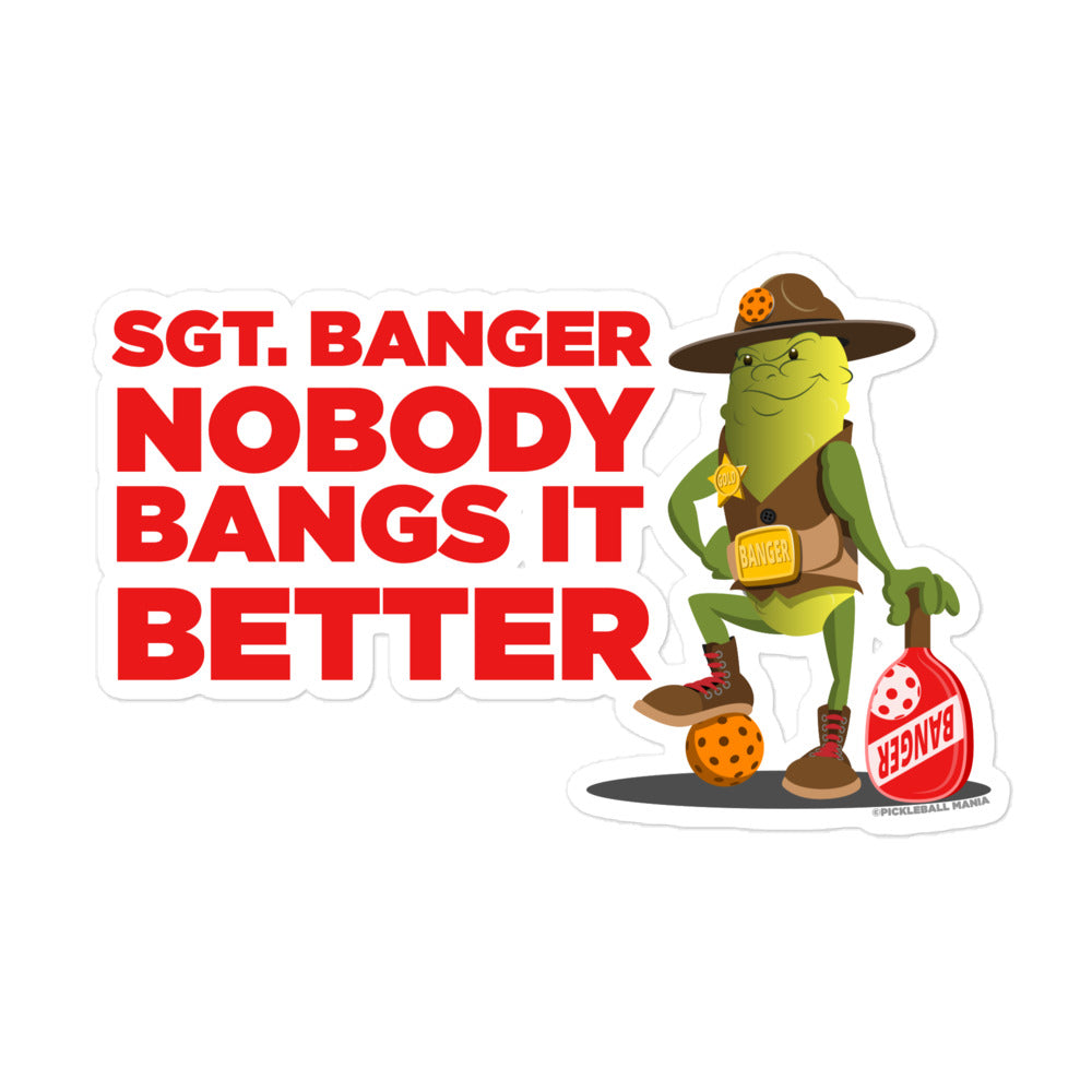 Pickleball Stickers - "Nobody Bangs it Better!" - DocDink.com