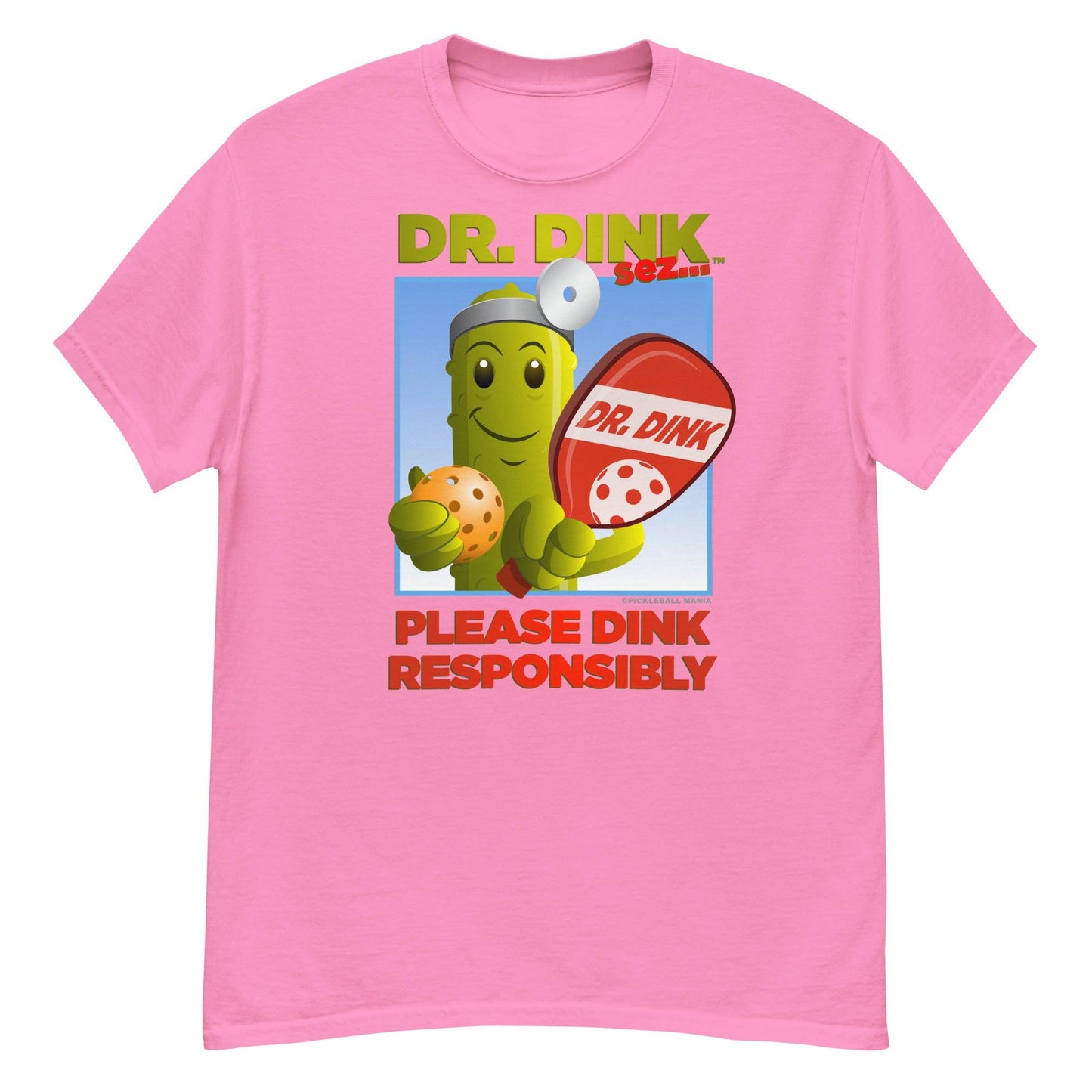 Unisex 100% Cotton Pickleball T-Shirt - "Please Dink Responsibly!" - DocDink.com