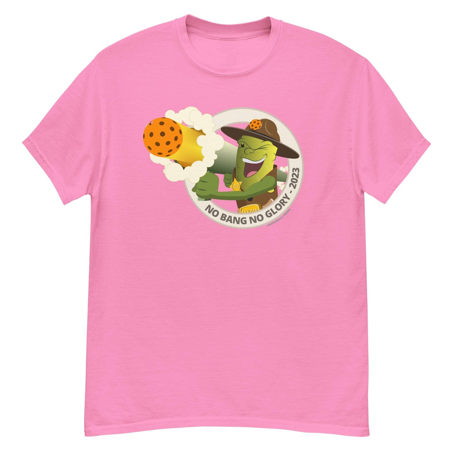 100% Cotton Pickleball T-Shirt - "No Bang, No Glory" - DocDink.com