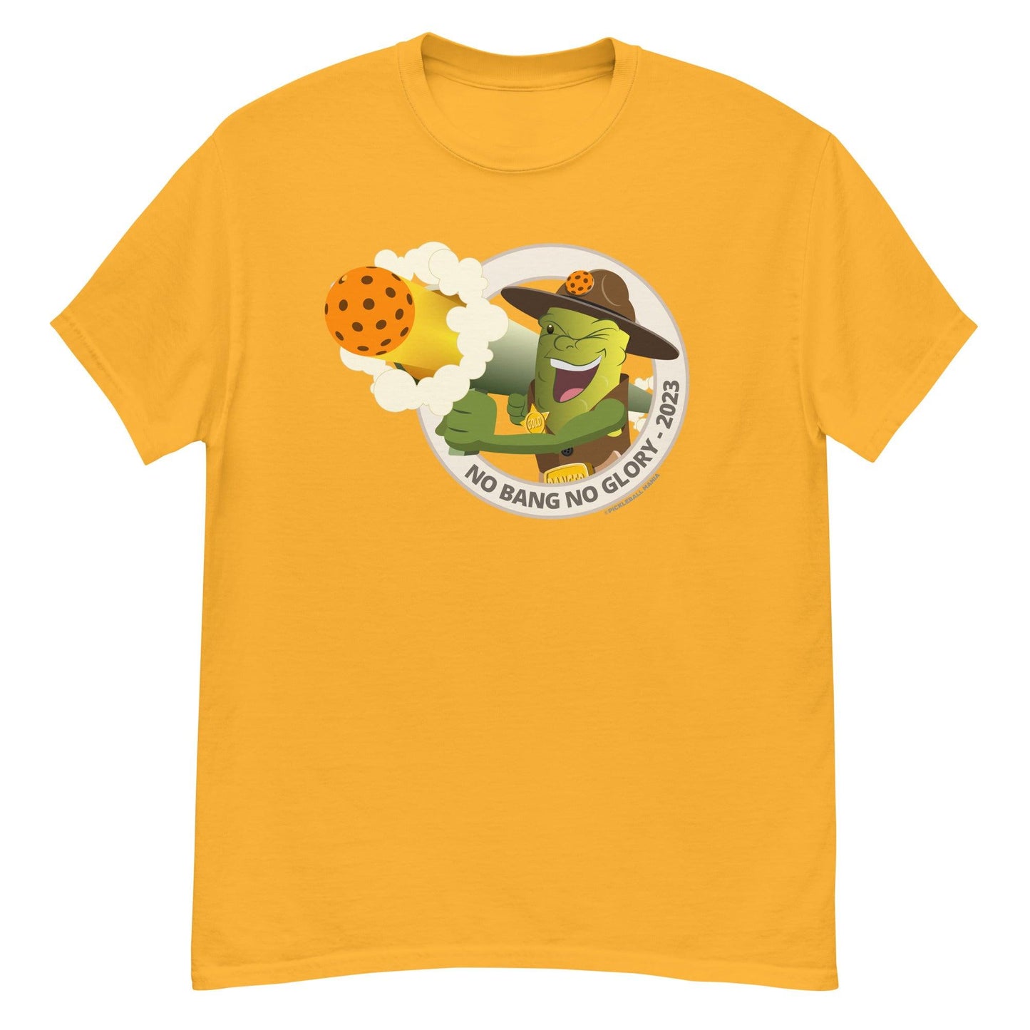 100% Cotton Pickleball T-Shirt - "No Bang, No Glory" - DocDink.com