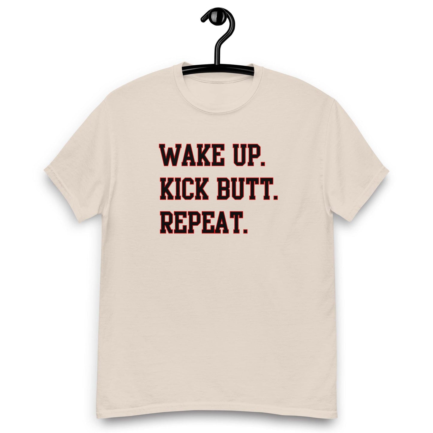 100% Cotton T-Shirt - WAKE UP - Black - DocDink.com