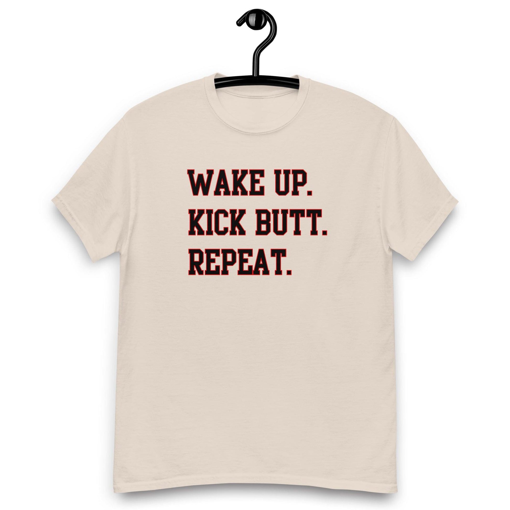 100% Cotton T-Shirt - WAKE UP - Black - DocDink.com