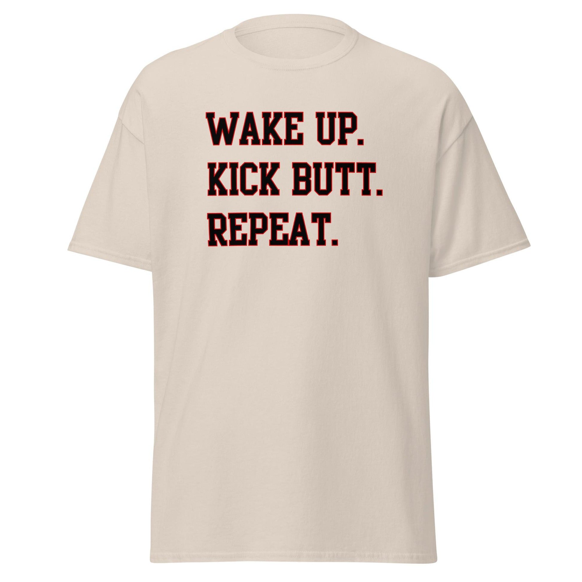 100% Cotton T-Shirt - WAKE UP - Black - DocDink.com