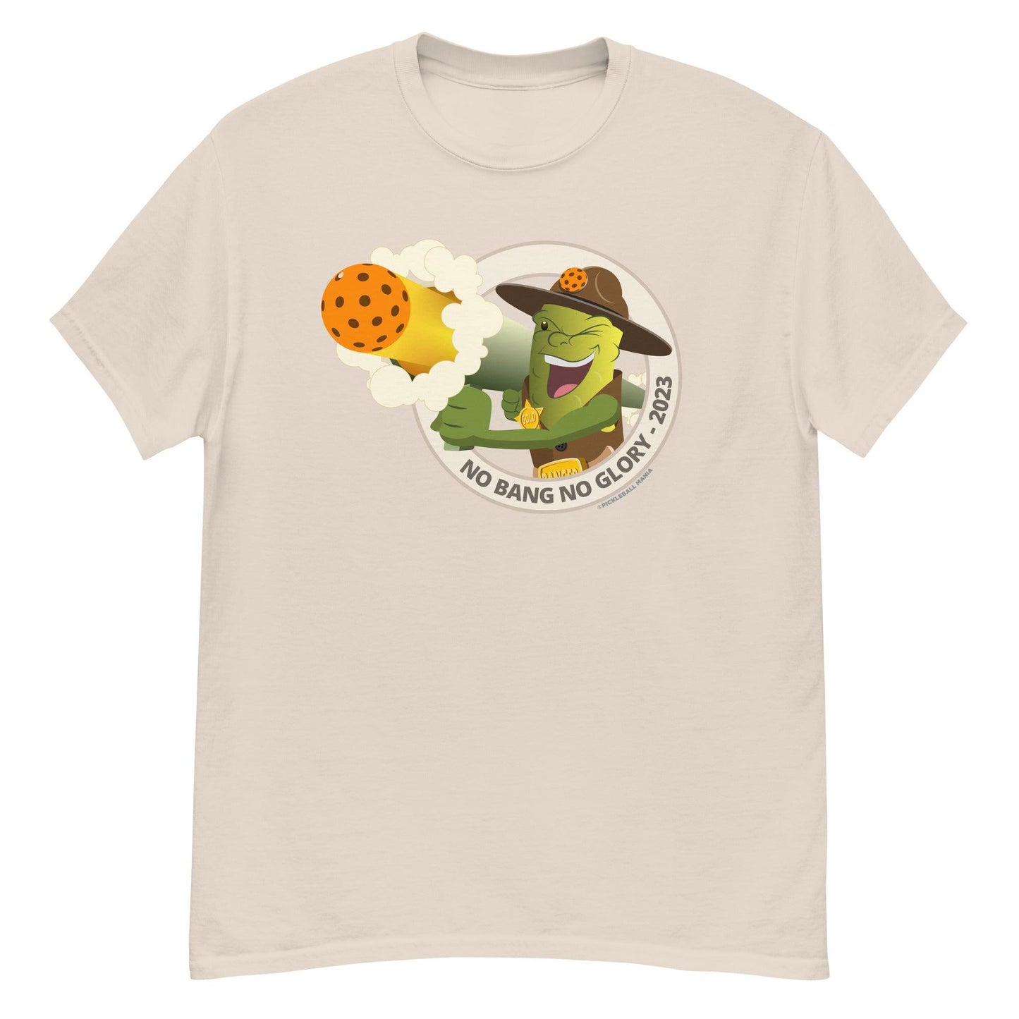 100% Cotton Pickleball T-Shirt - "No Bang, No Glory" - DocDink.com