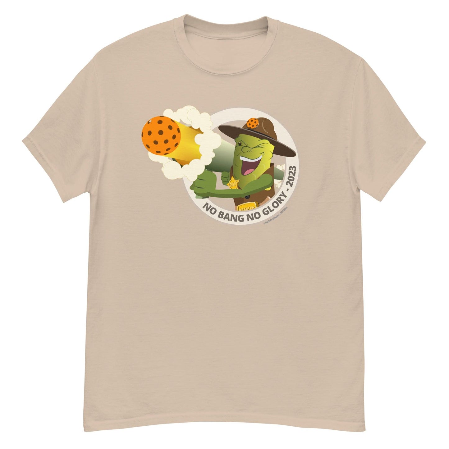 100% Cotton Pickleball T-Shirt - "No Bang, No Glory" - DocDink.com