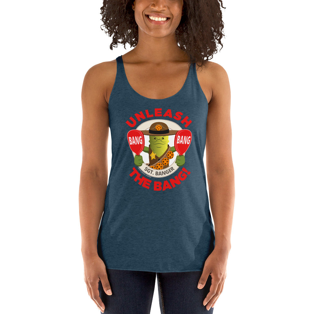 Women's Racerback Pickleball Tank Top - "Unleash the Bang!" - DocDink.com
