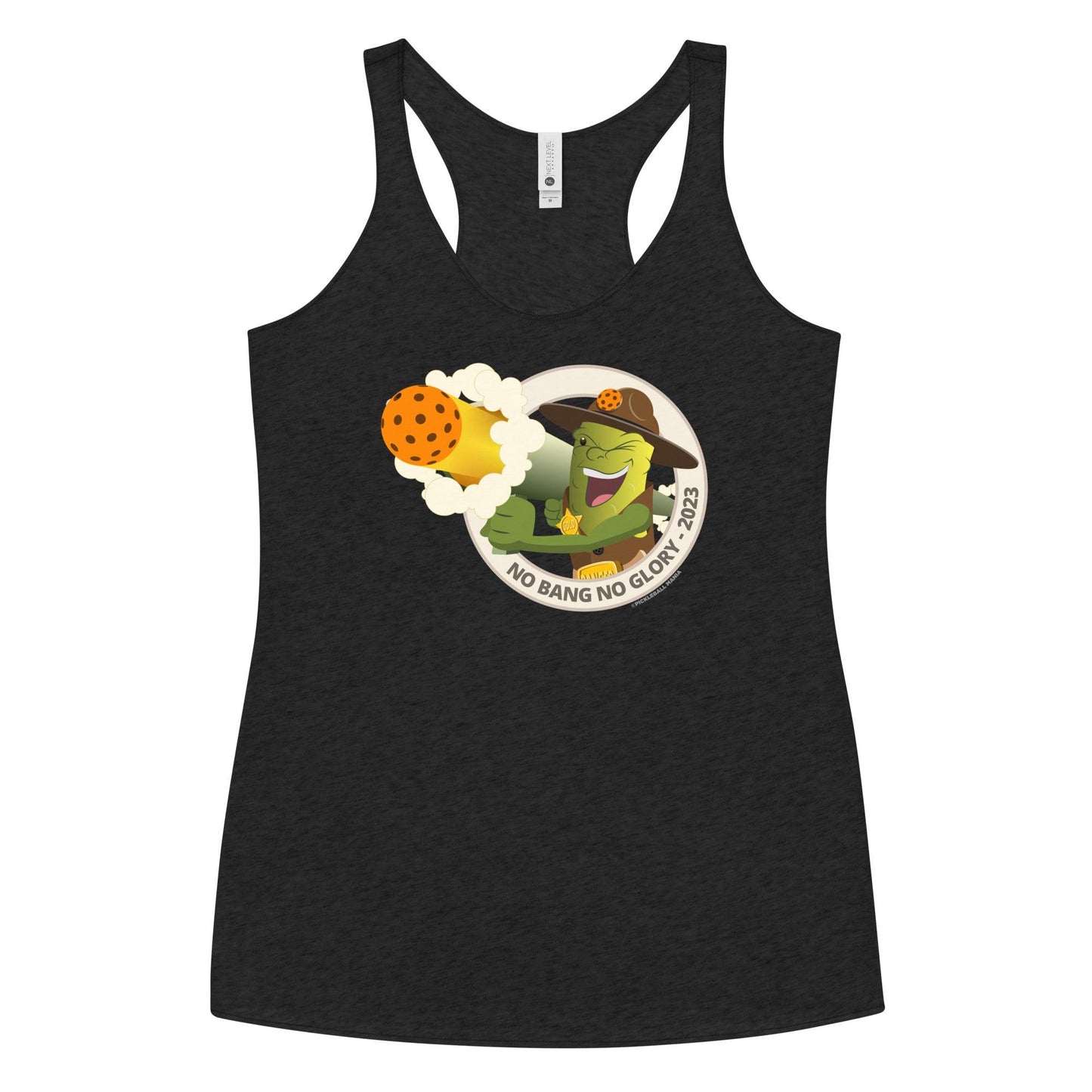 Women's Racerback Pickleball Tank Top - "No Bang, No Glory" - DocDink.com