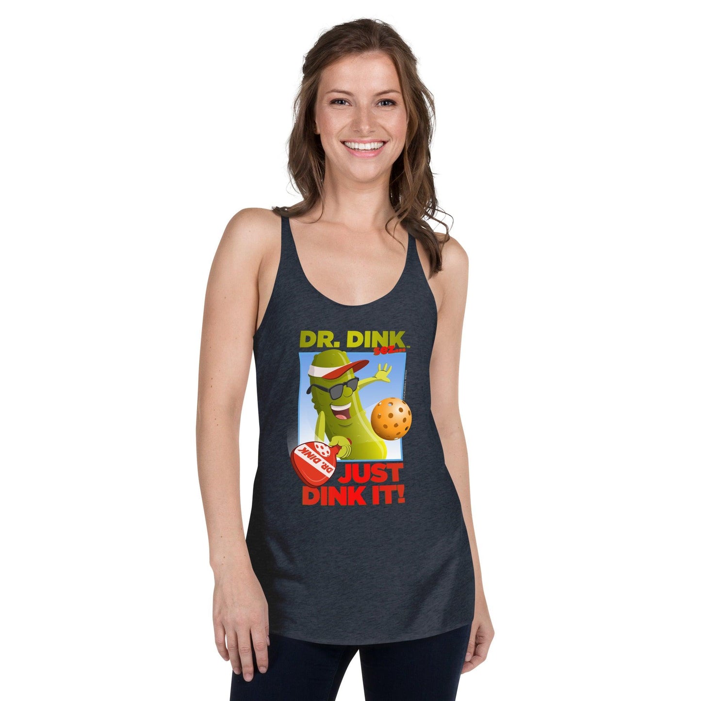 Women's Racerback Pickleball Tank Top - "Just Dink It!" - DocDink.com