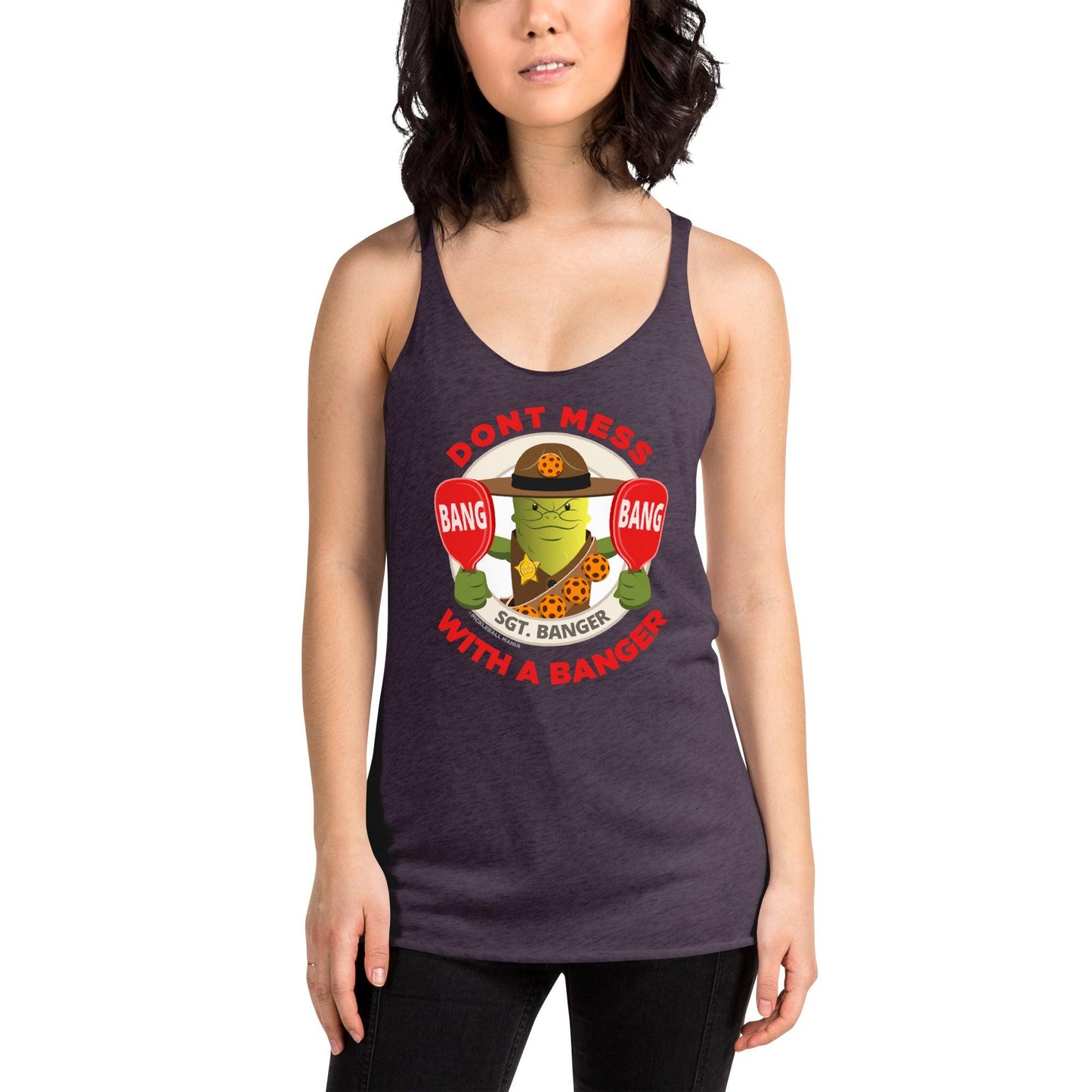 Women's Racerback Pickleball Tank Top - "Don't Mess with a Banger" - DocDink.com