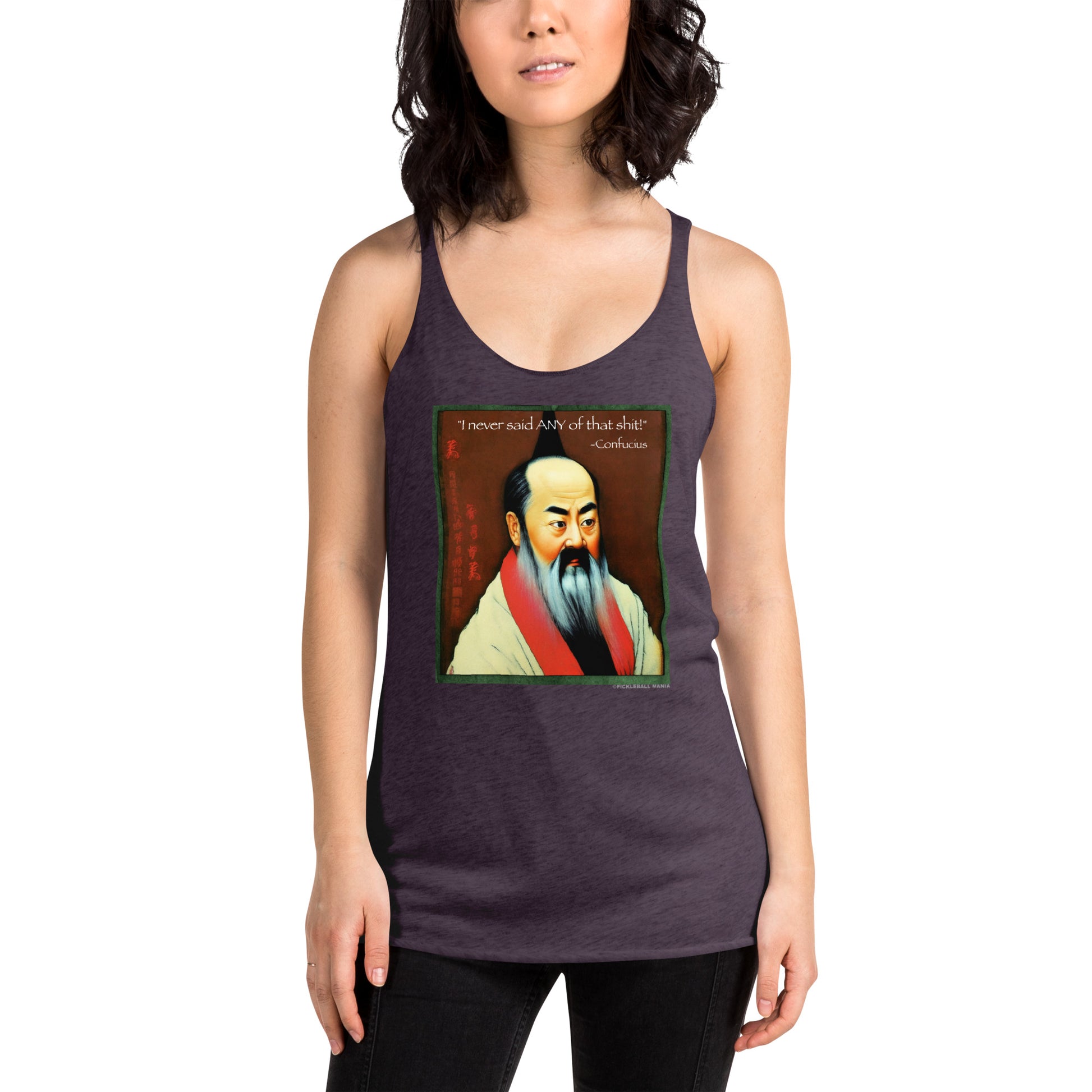Women's Racerback Tank Top - Confucius says - DocDink.com