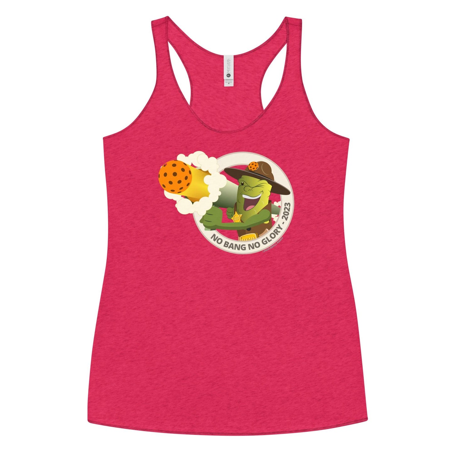 Women's Racerback Pickleball Tank Top - "No Bang, No Glory" - DocDink.com