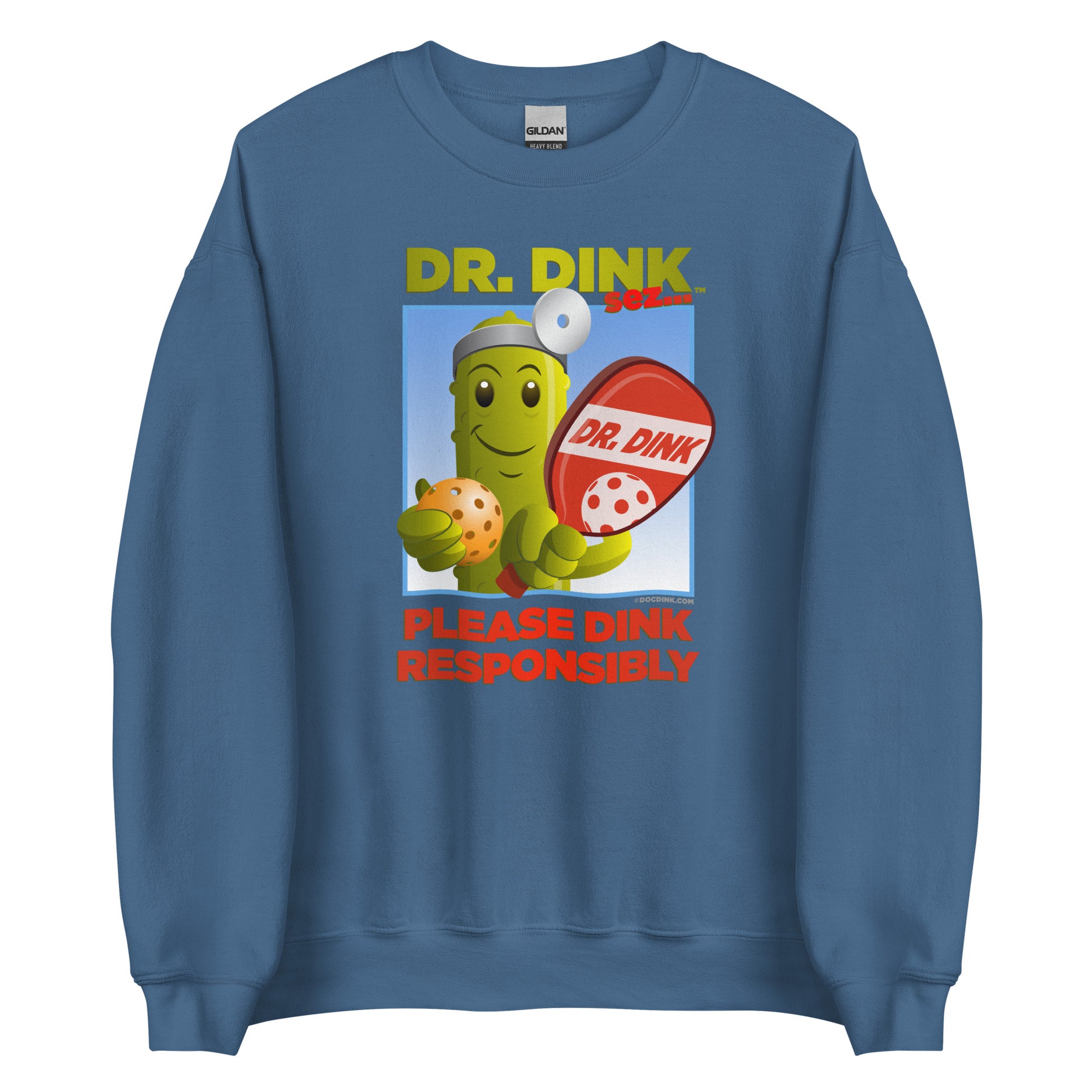 Pickleball Sweatshirt - "Please Dink Responsibly" - Dr. Dink - DocDink.com