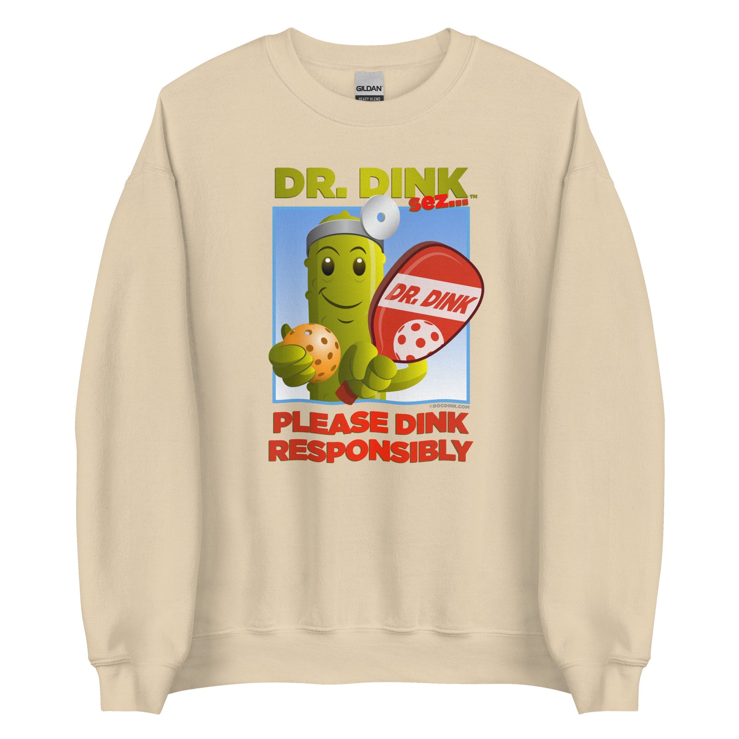 Pickleball Sweatshirt - "Please Dink Responsibly" - Dr. Dink - DocDink.com