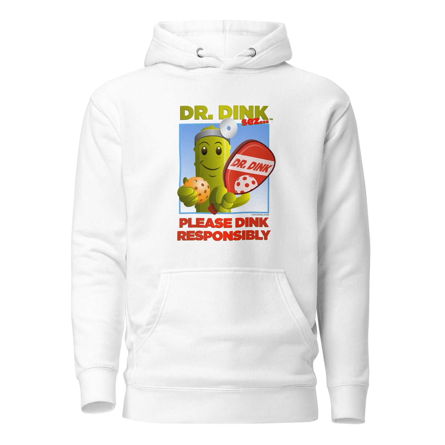 Warm Pickleball Hoodie - "Please Dink Responsibly" - DocDink.com