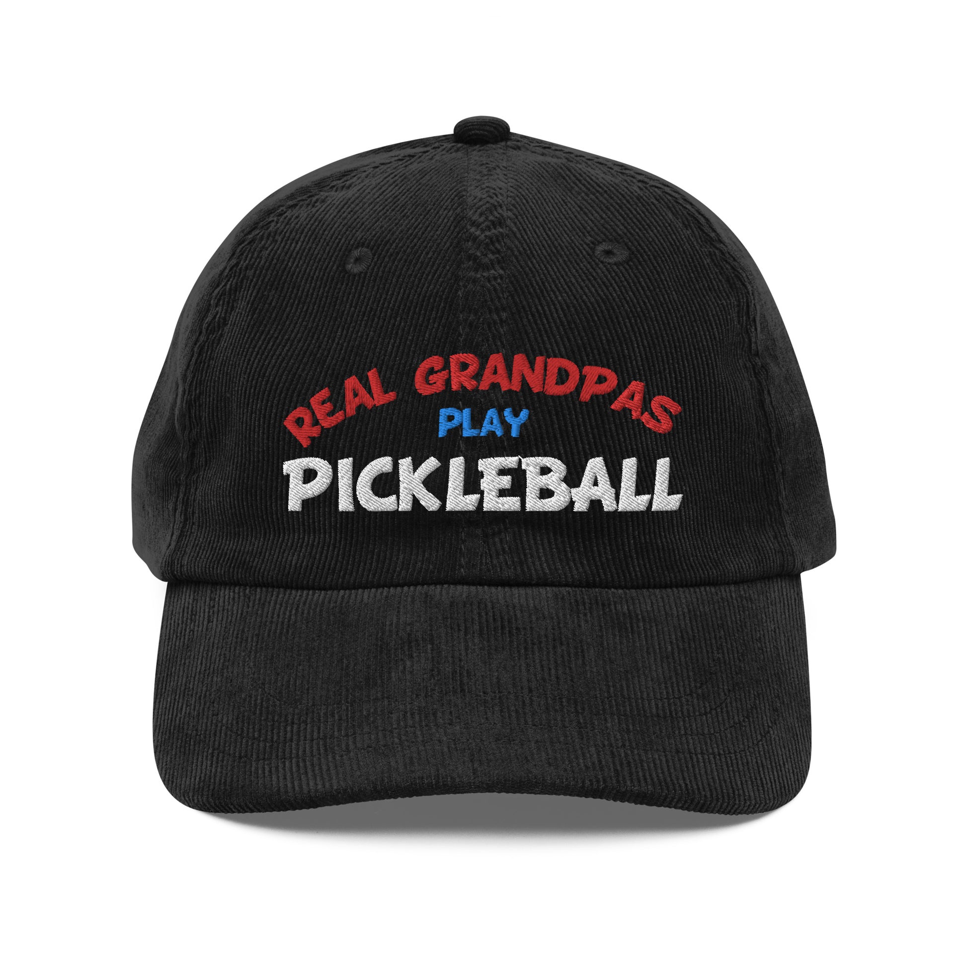 Vintage Corduroy Cap - "REAL Grandpas Play Pickleball" - DocDink.com