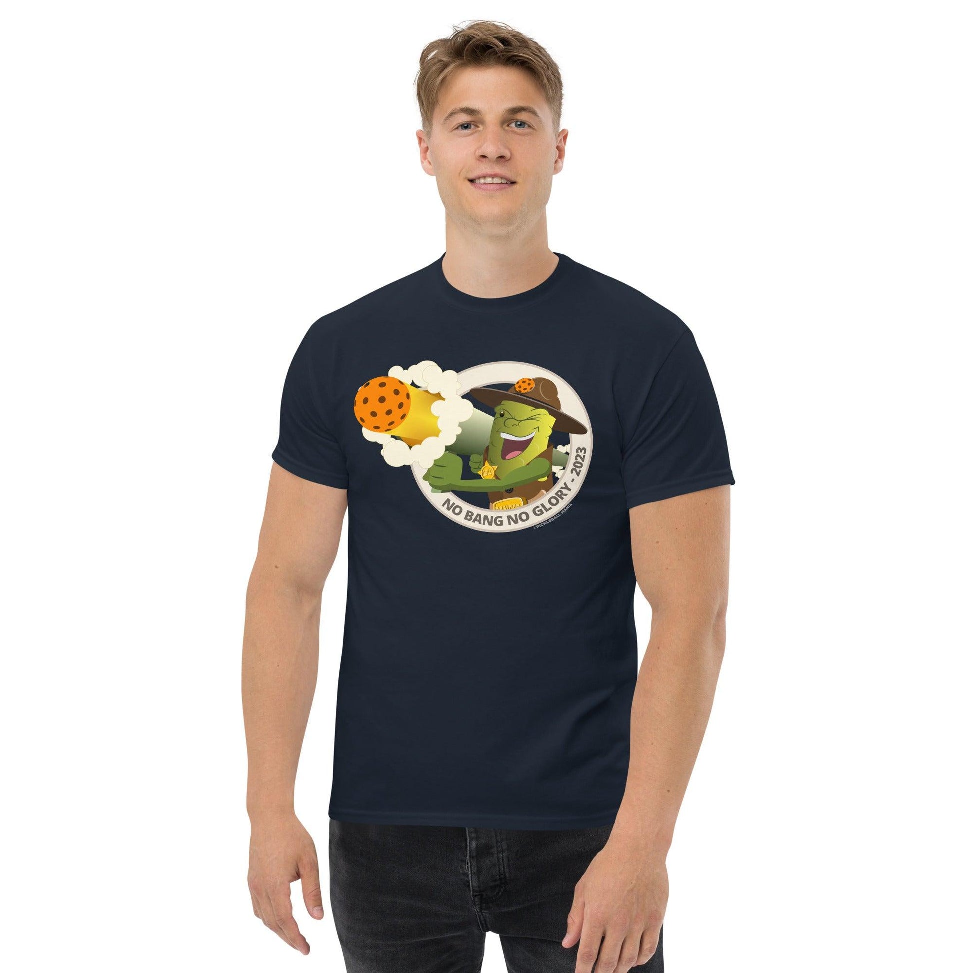 100% Cotton Pickleball T-Shirt - "No Bang, No Glory" - DocDink.com