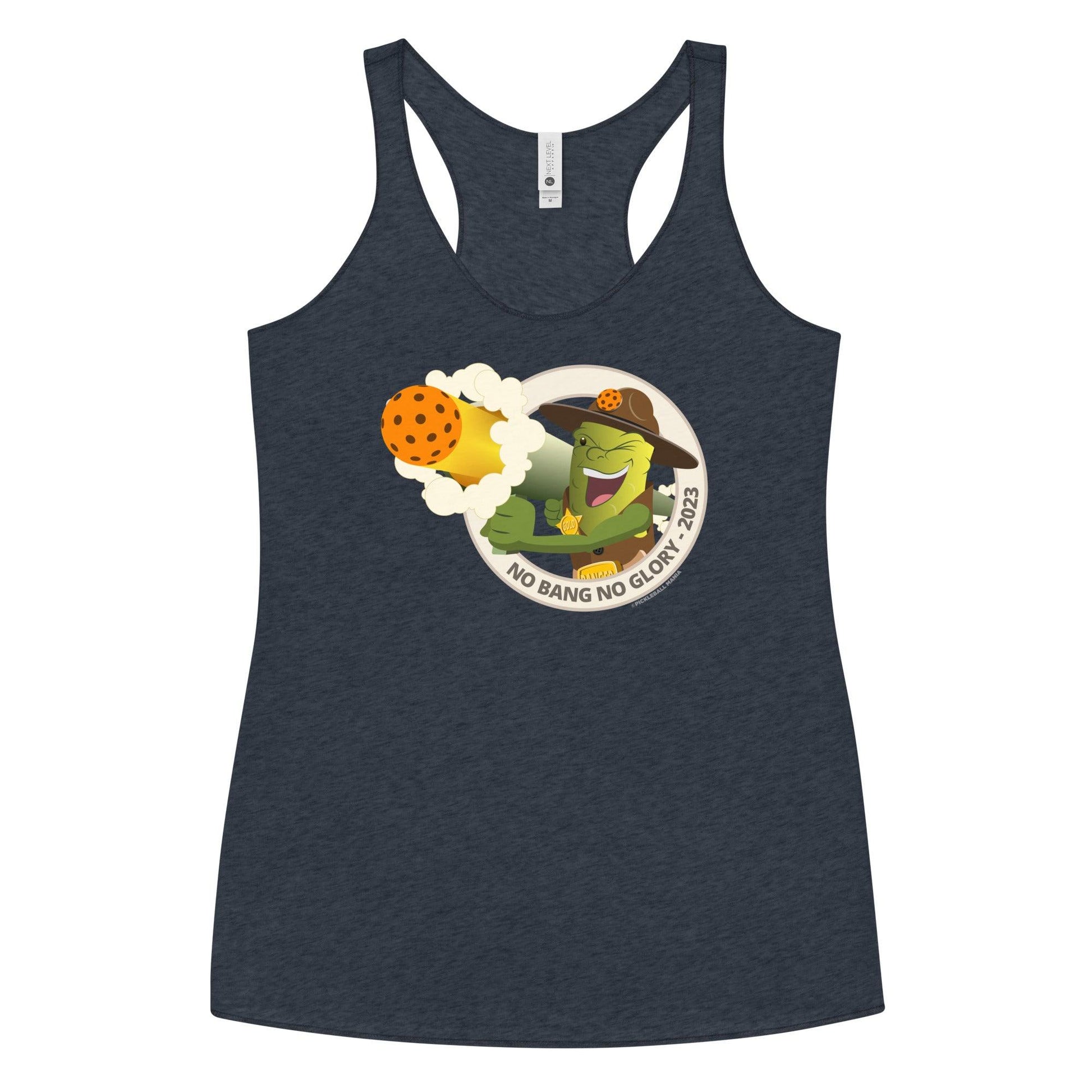 Women's Racerback Pickleball Tank Top - "No Bang, No Glory" - DocDink.com